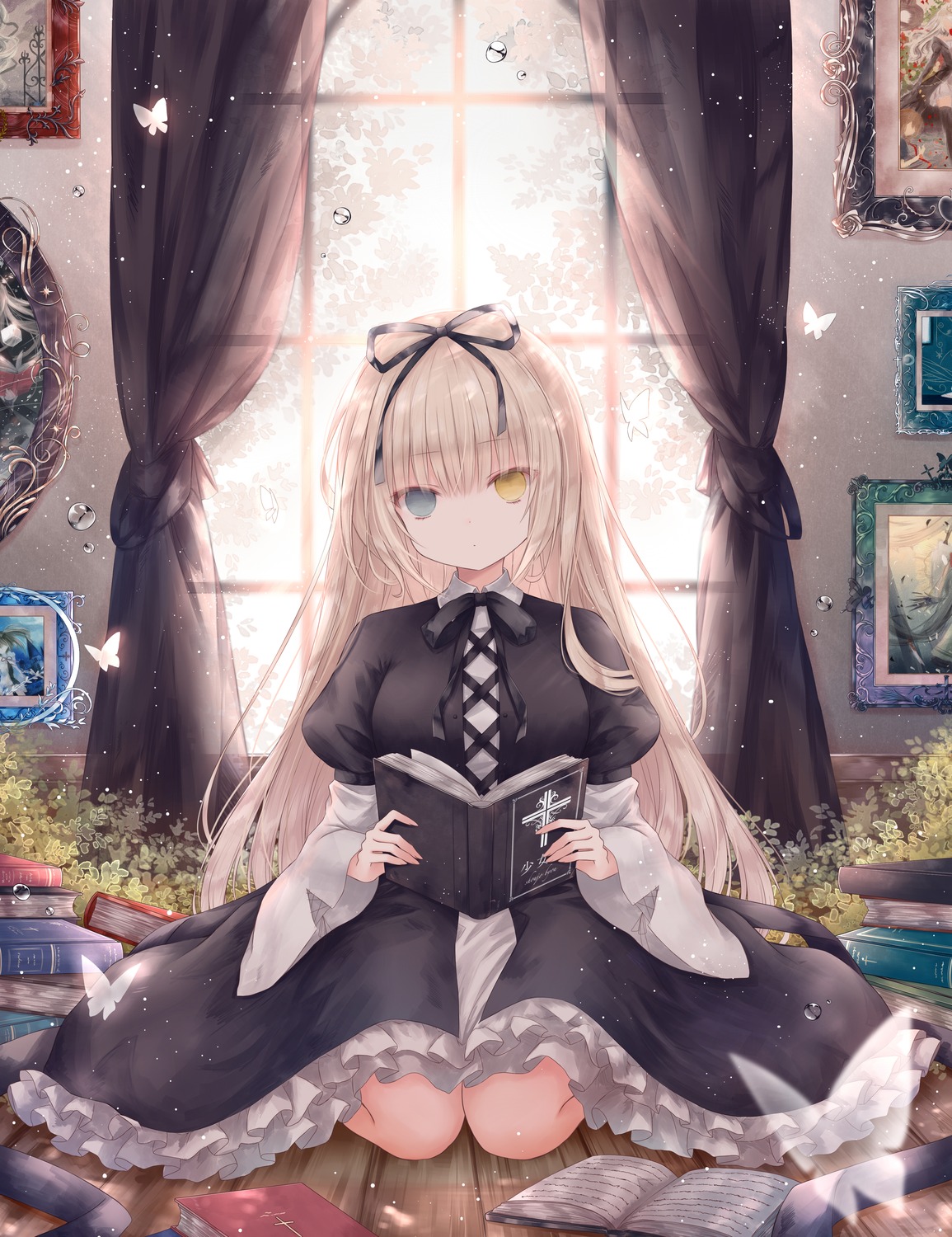 dress, gothic_lolita, heterochromia, lolita_fashion, yenshin