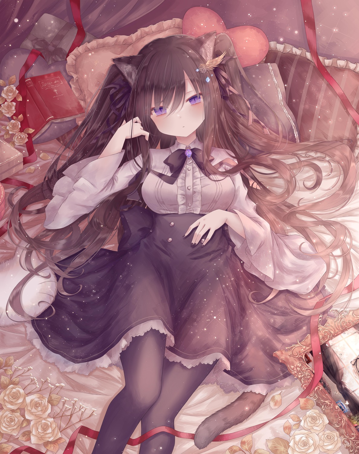 animal_ears, gothic_lolita, lolita_fashion, nekomimi, pantyhose, tail, yenshin