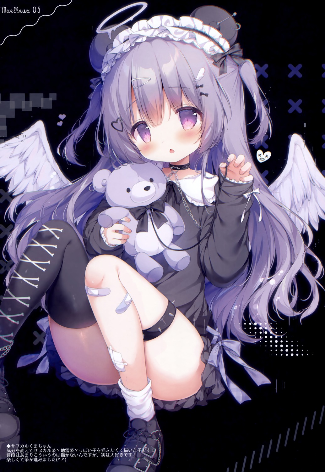 angel, animal_ears, bandaid, dress, garter, gothic_lolita, inumimi, lolita_fashion