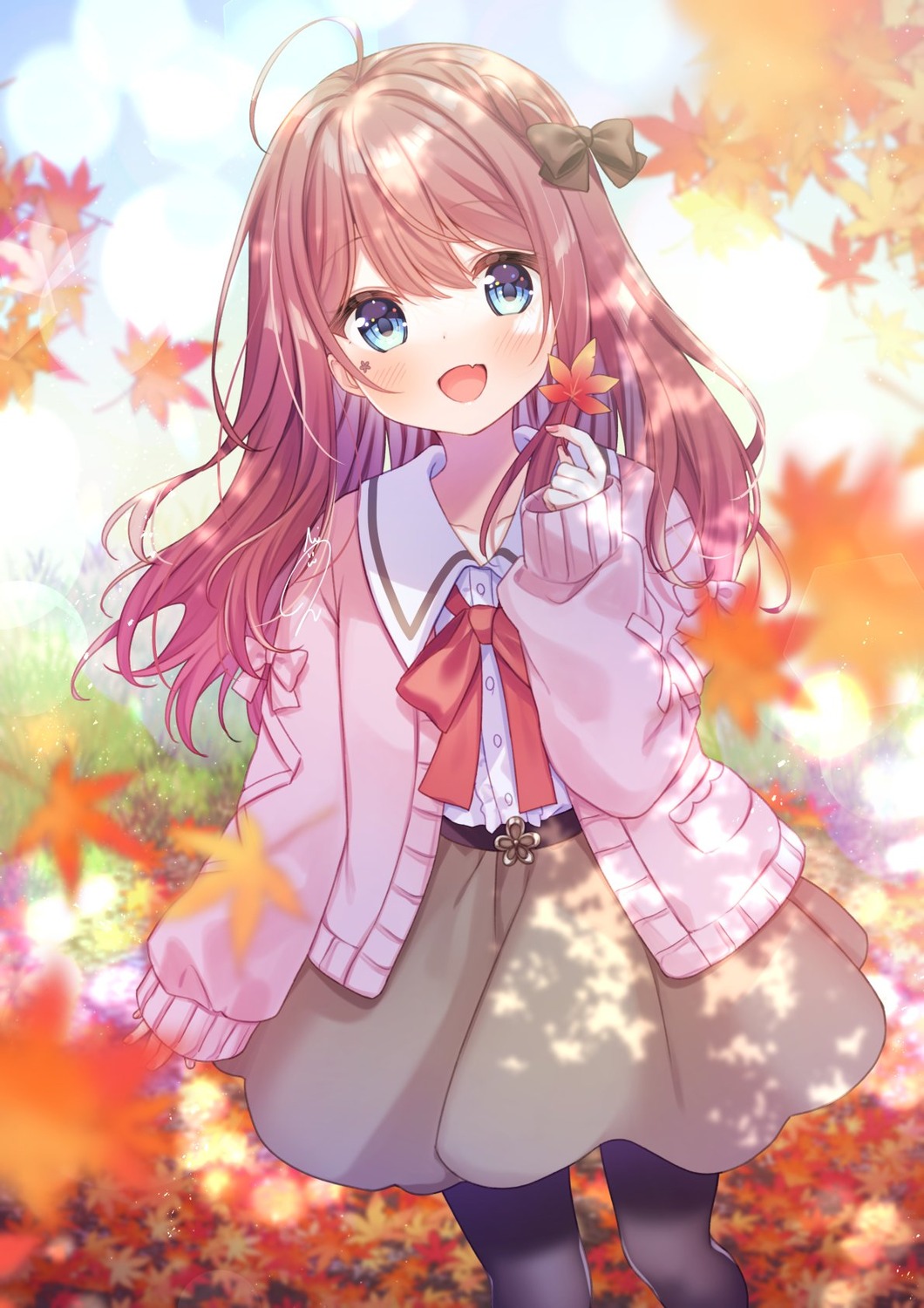 hanasaki_kureha, indie_virtual_youtuber, kisukekun, pantyhose, seifuku, sweater, tattoo