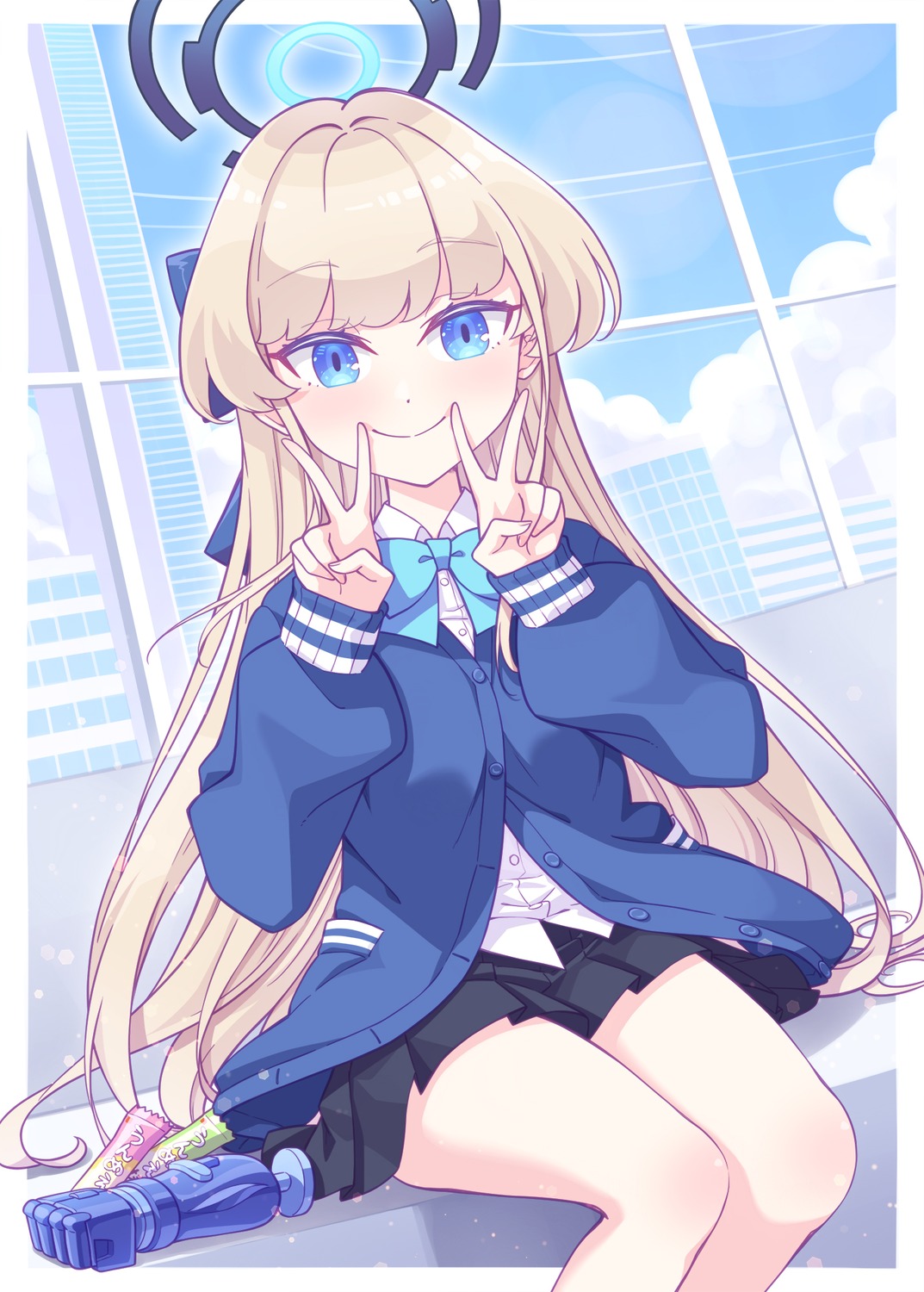 asuma_toki, blue_archive, halo, harada_(sansei_rain), seifuku, sweater