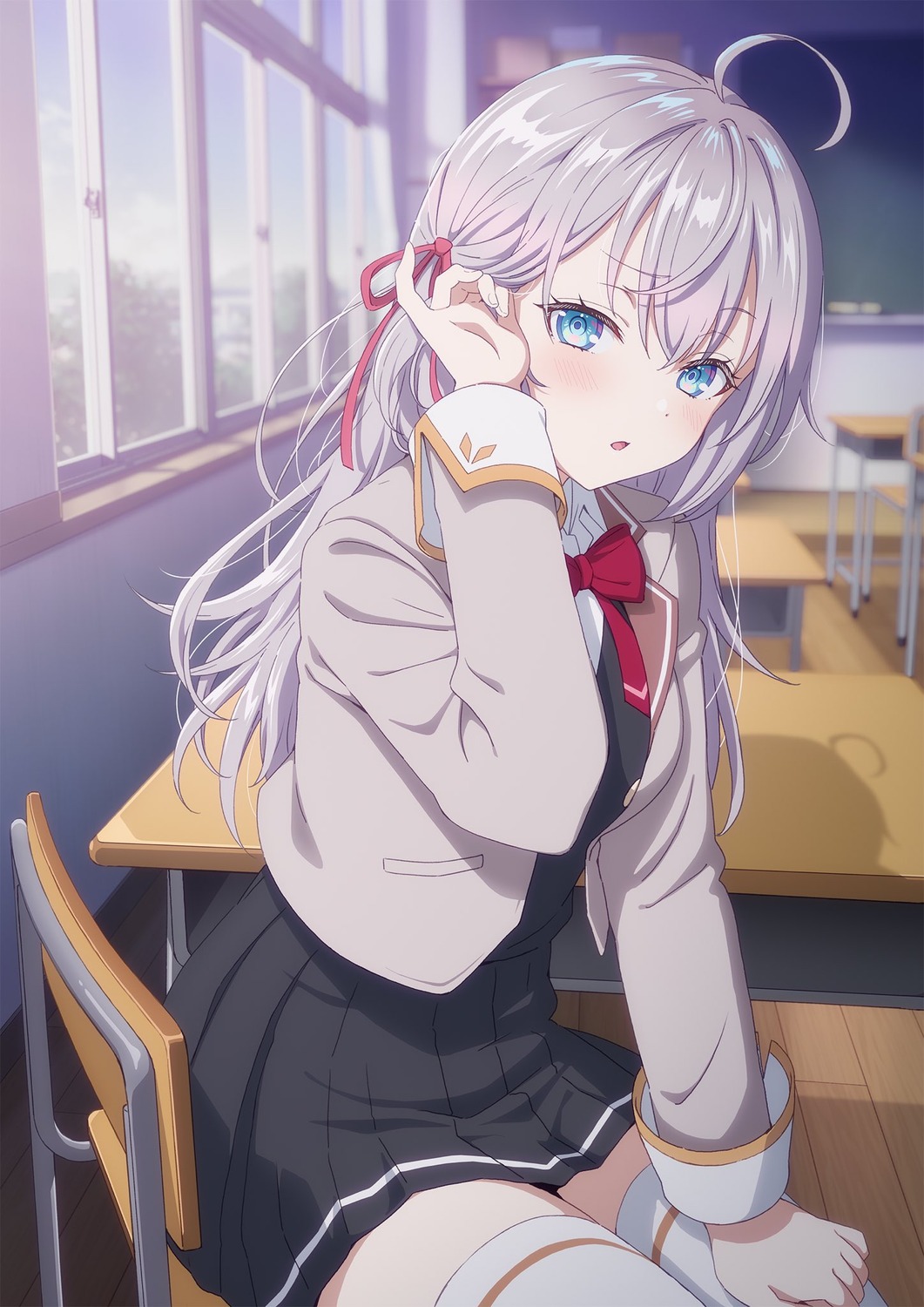 alisa_mikhailovna_kujou, murota_yuuhei, seifuku, thighhighs, tokidoki_bosotto_russia-go_de_dereru_tonari_no_alya-san