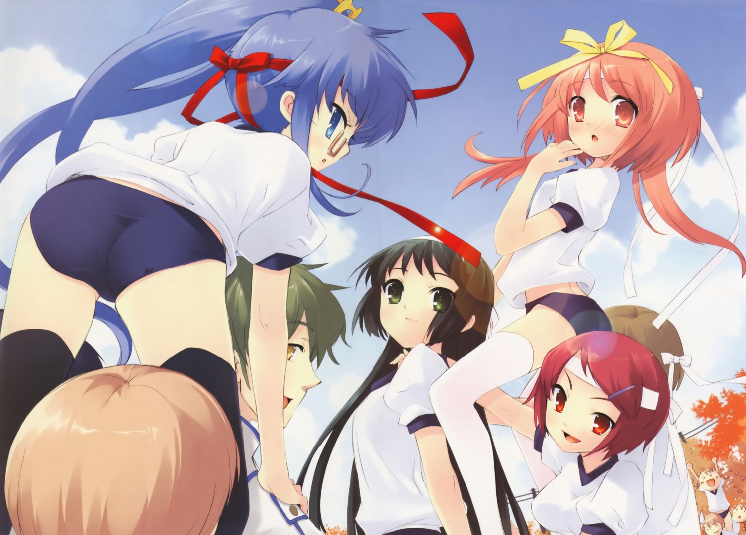 akihime_sumomo, asamiya_akino, asamiya_natsuki, asamiya_toua, ass, buruma, chibi, fukamichi_nobuko