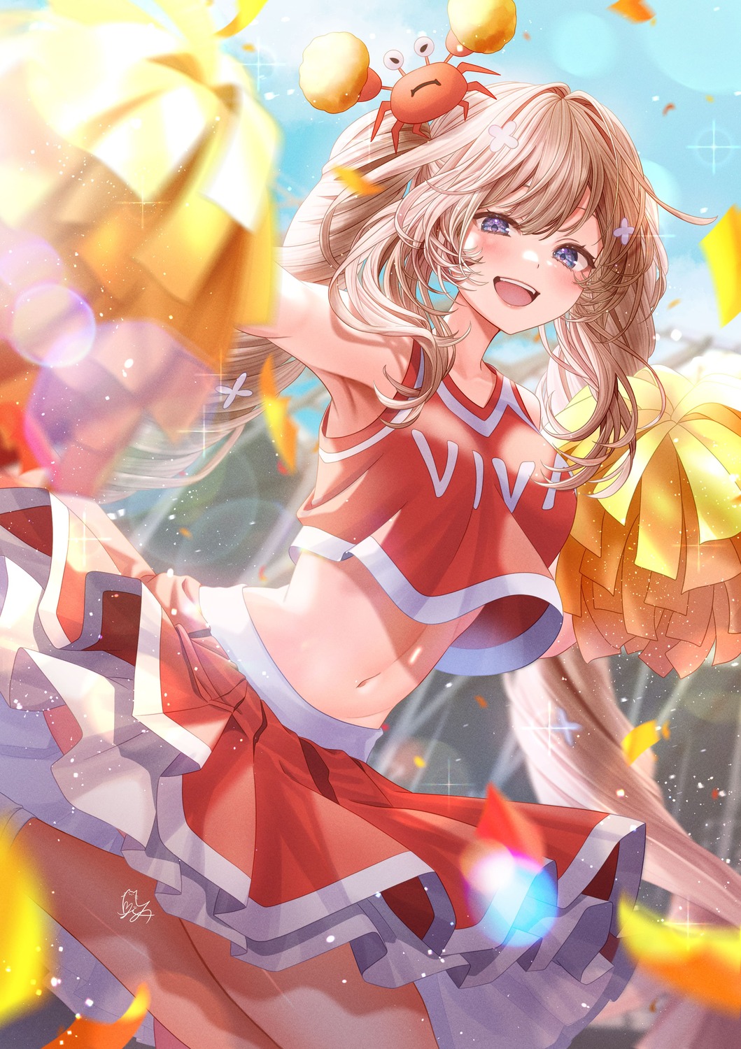 cheerleader, fate/grand_order, marie_antoinette_(fate), skirt_lift, totomiya