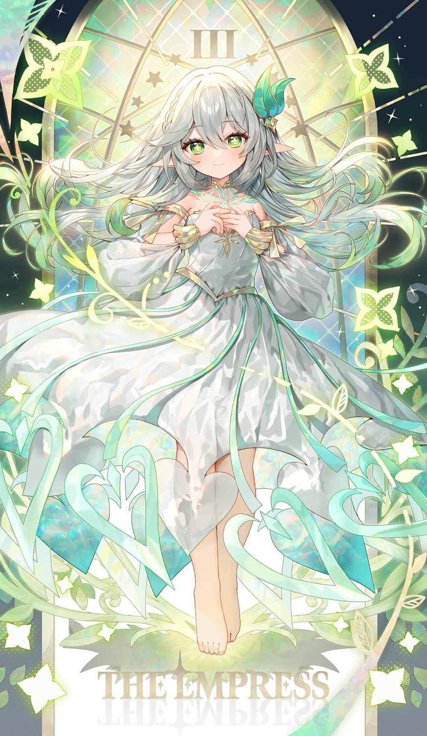 abandon_ranka, dress, genshin_impact, nahida, pointy_ears, see_through