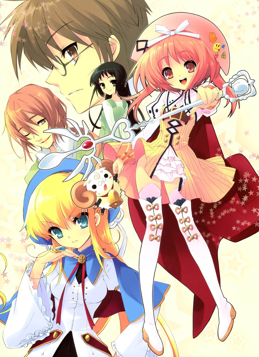 akihime_sumomo, dress, ito_noizi, kisaragi_natsume, megane, nanatsuiro_drops, prima_aspallas, scanning_resolution