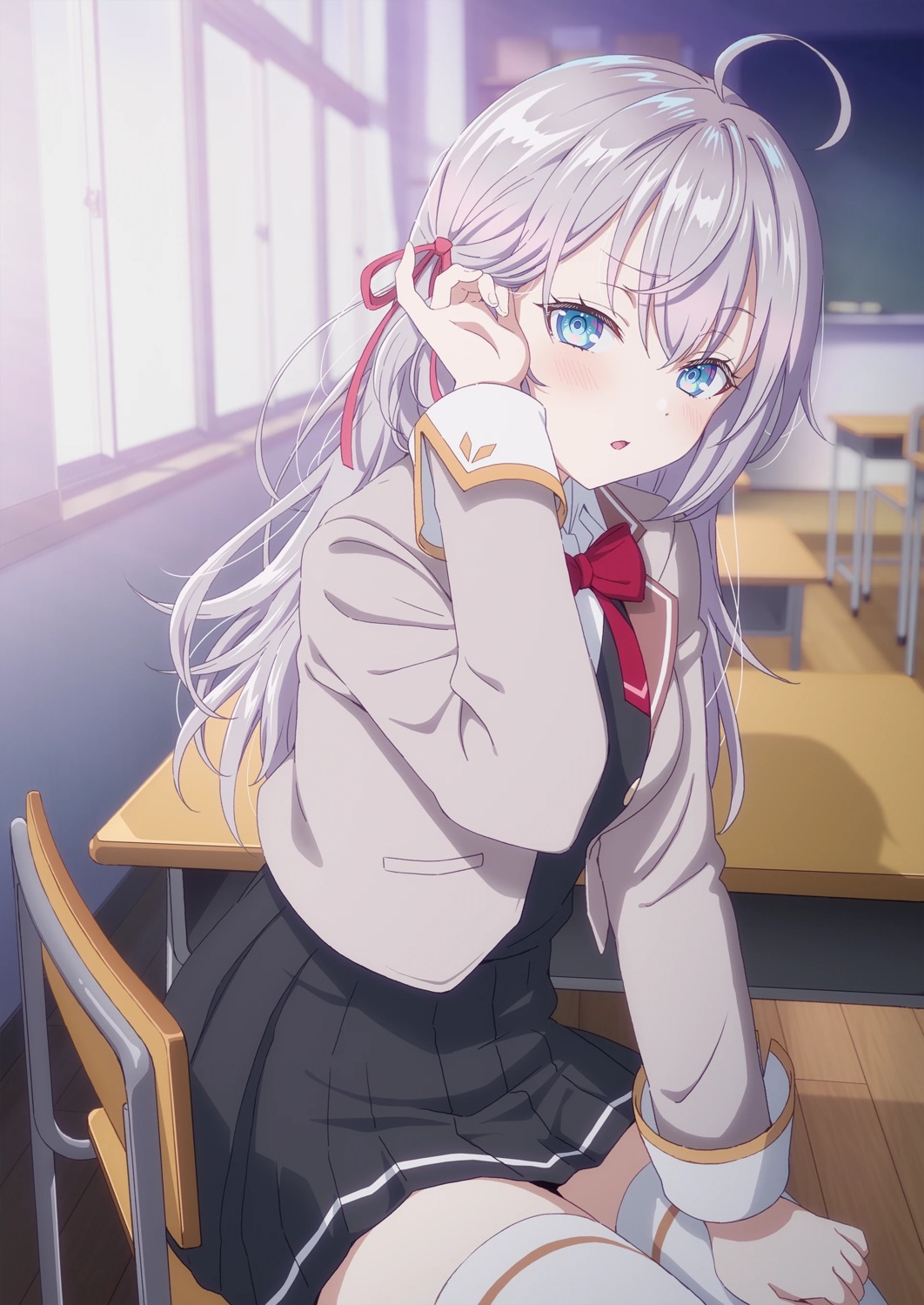alisa_mikhailovna_kujou, murota_yuuhei, seifuku, thighhighs, tokidoki_bosotto_russia-go_de_dereru_tonari_no_alya-san