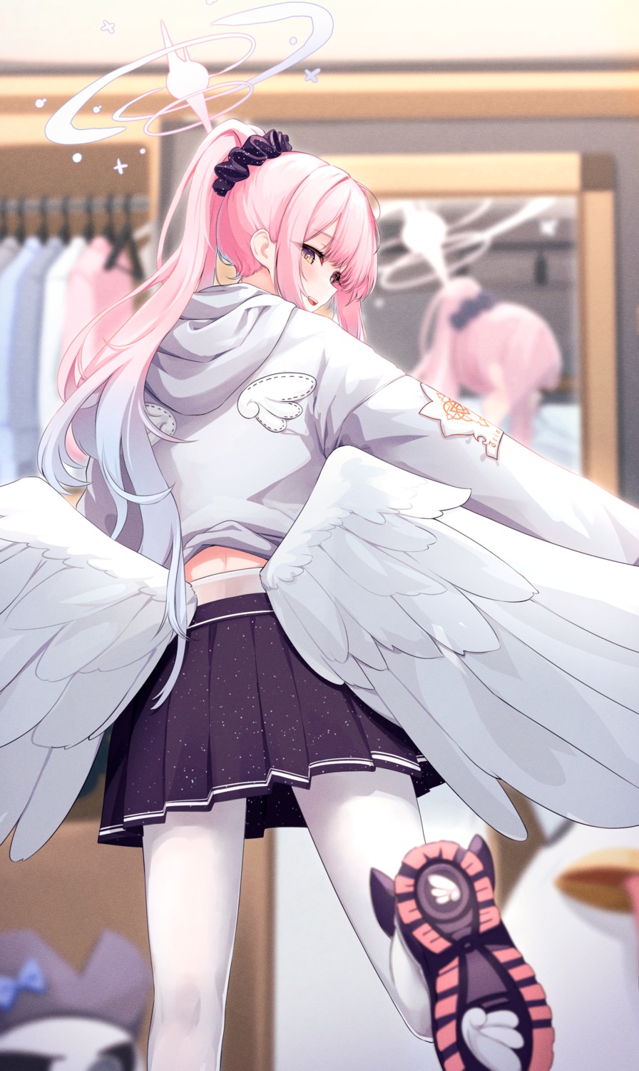 angel, blue_archive, misono_mika, pantyhose, rodailuda, wings