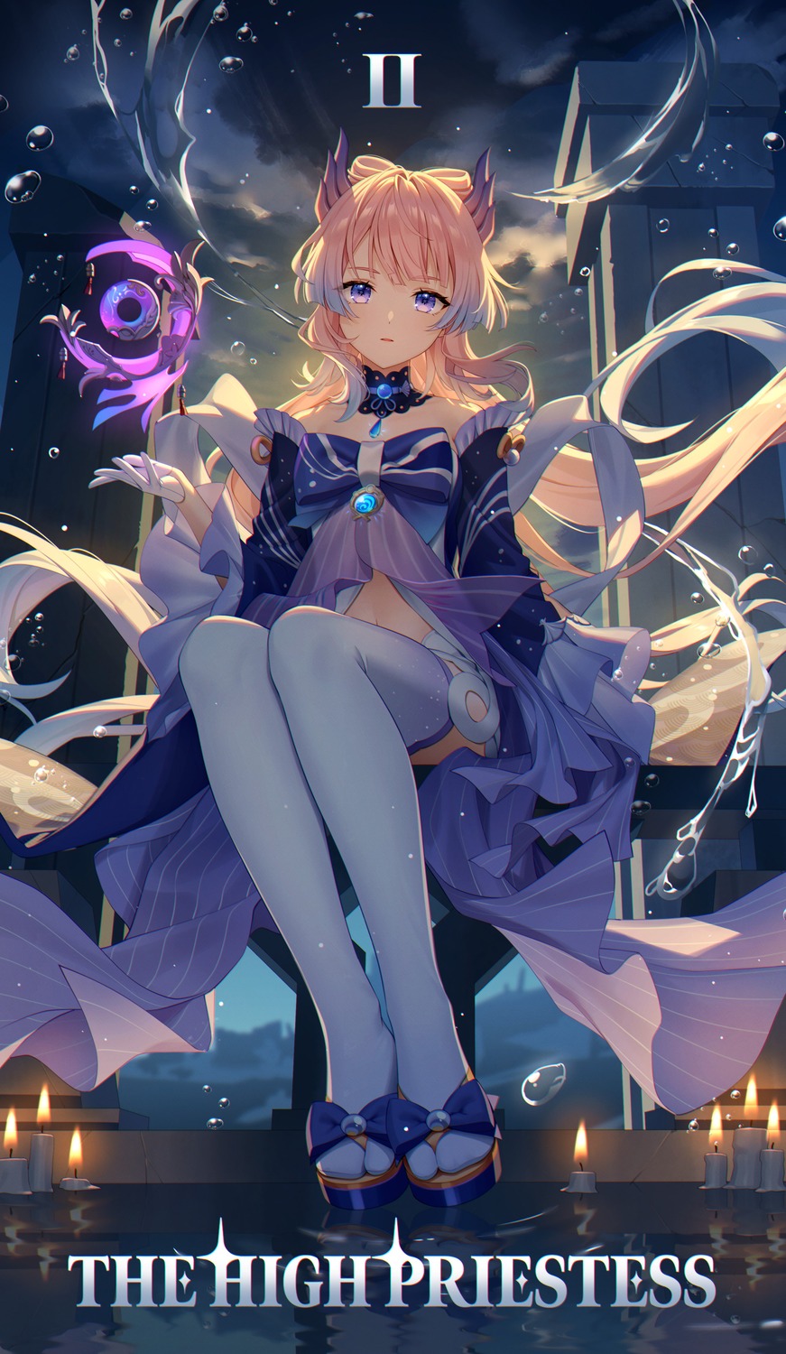 bshi_edayo, genshin_impact, sangonomiya_kokomi, thighhighs