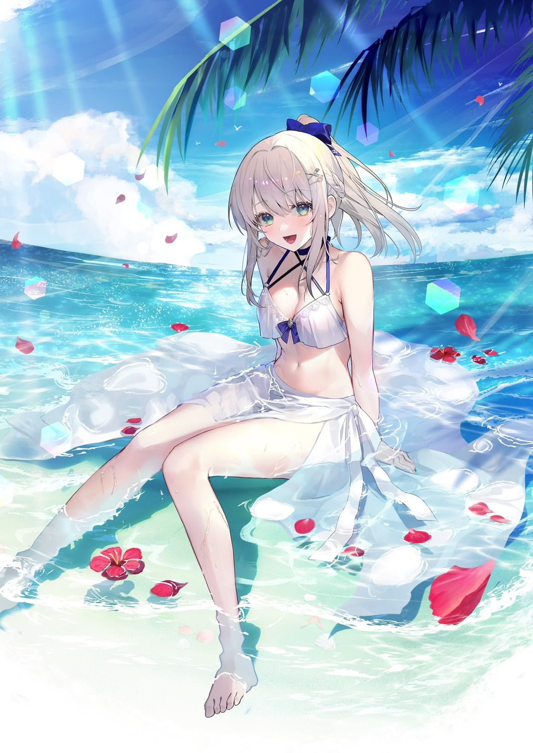 bikini, indie_virtual_youtuber, nagino_mashiro, rilmok, see_through, swimsuits, wet