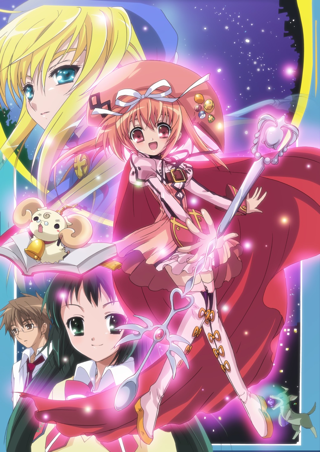 akihime_sumomo, arthur_(nanatsuiro_drops), dress, megane, nanatsuiro_drops, prima_aspallas, seifuku, thighhighs