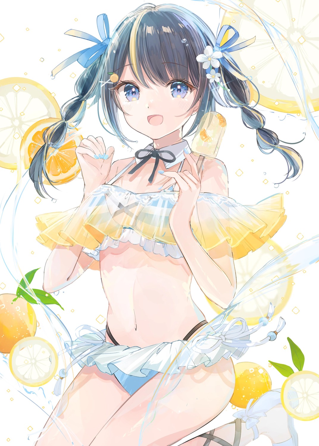 bikini, hiyori_lara, indie_virtual_youtuber, mochitsuki_usa, see_through, swimsuits
