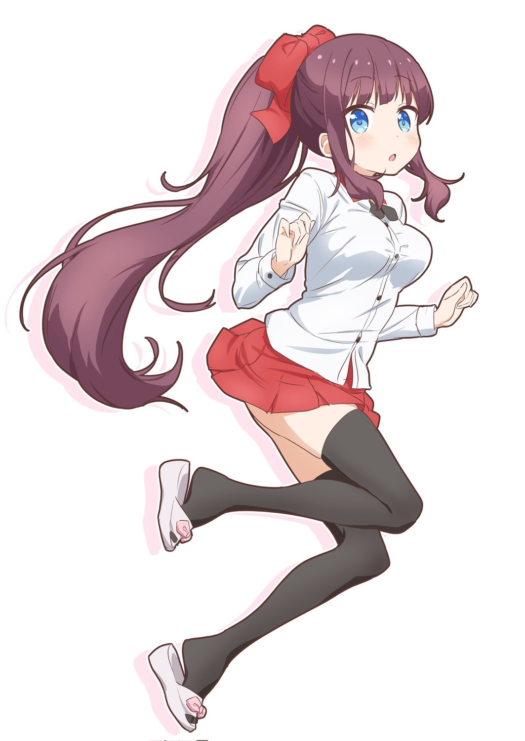 new_game!, skirt_lift, takimoto_hifumi, thighhighs, warukusu