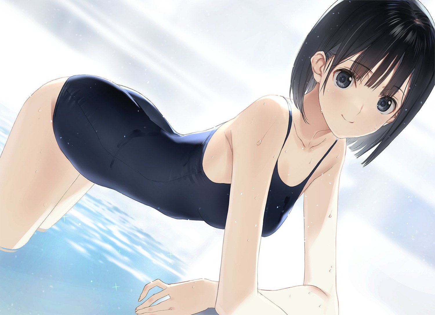 nakamura_takeshi, school_swimsuit, swimsuits, wet