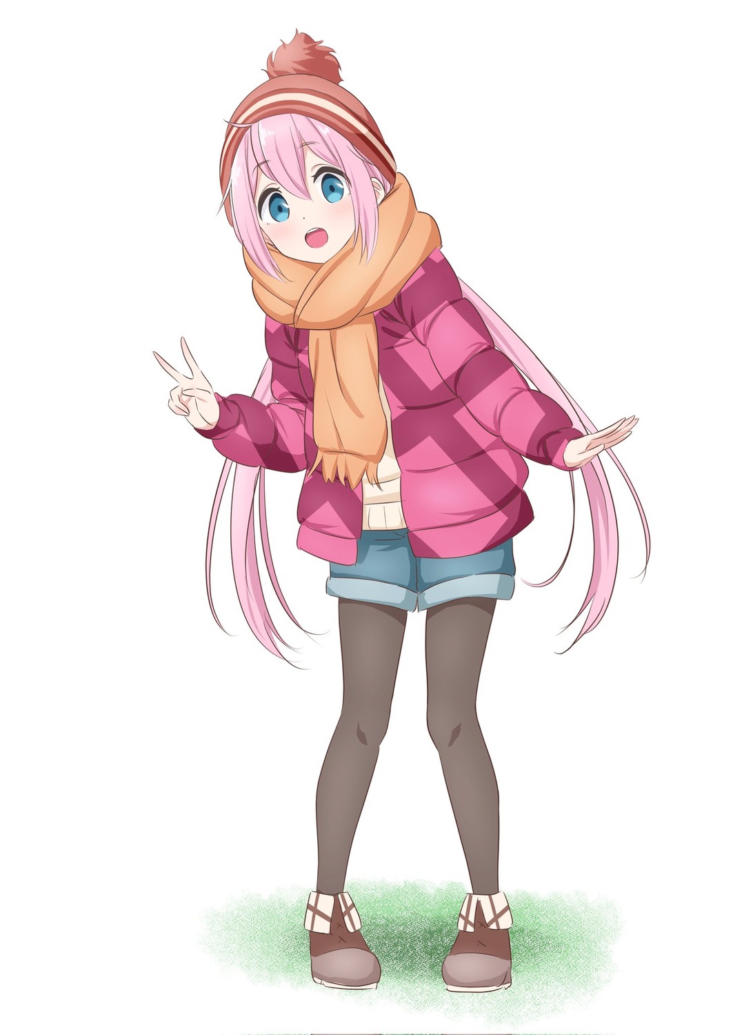 kagamihara_nadeshiko, pantyhose, warukusu, yurucamp