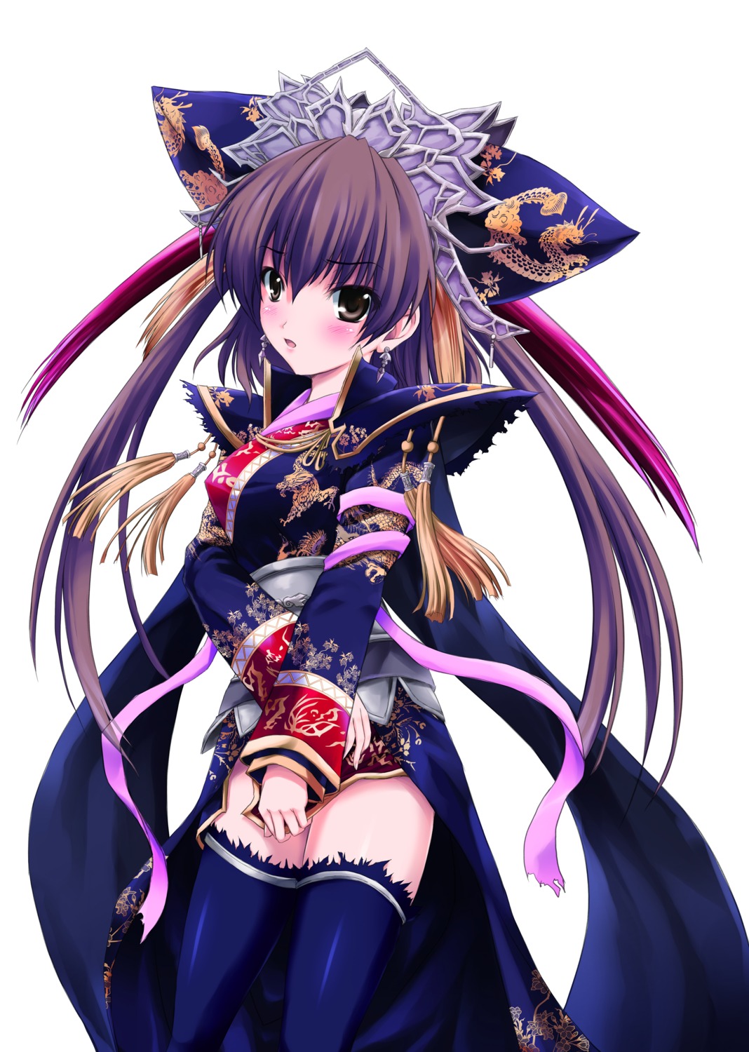 kazanagare, sangokushi_taisen, thighhighs, touhaku