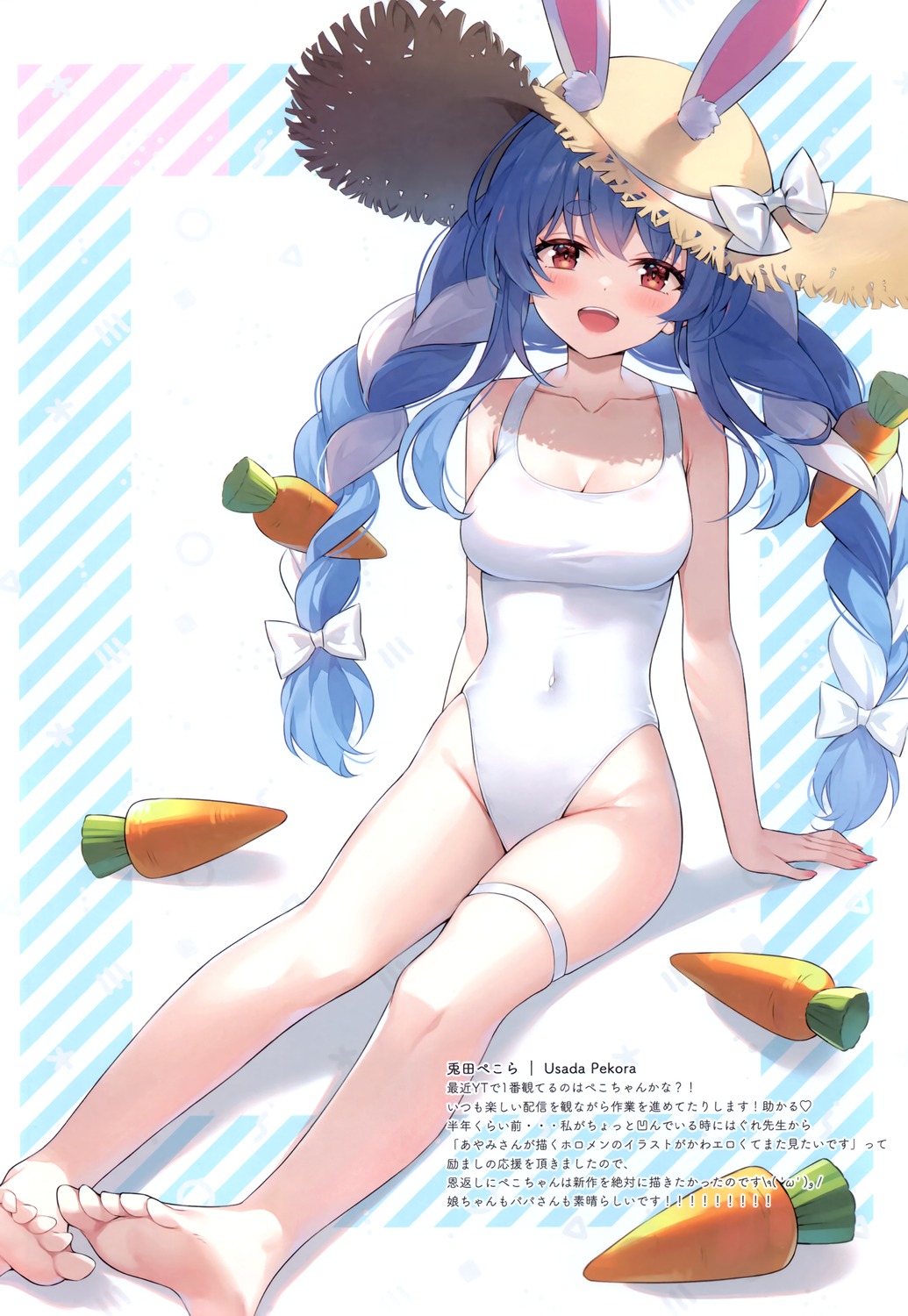 animal_ears, ayamy, bunny_ears, garter, hachigo, hololive, swimsuits, usada_pekora