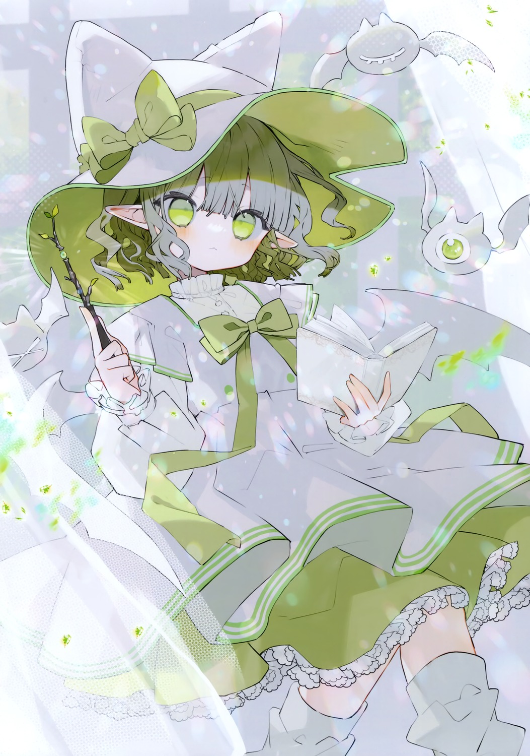 animal_ears, dress, komeko_meko, meroremo, pointy_ears, thighhighs