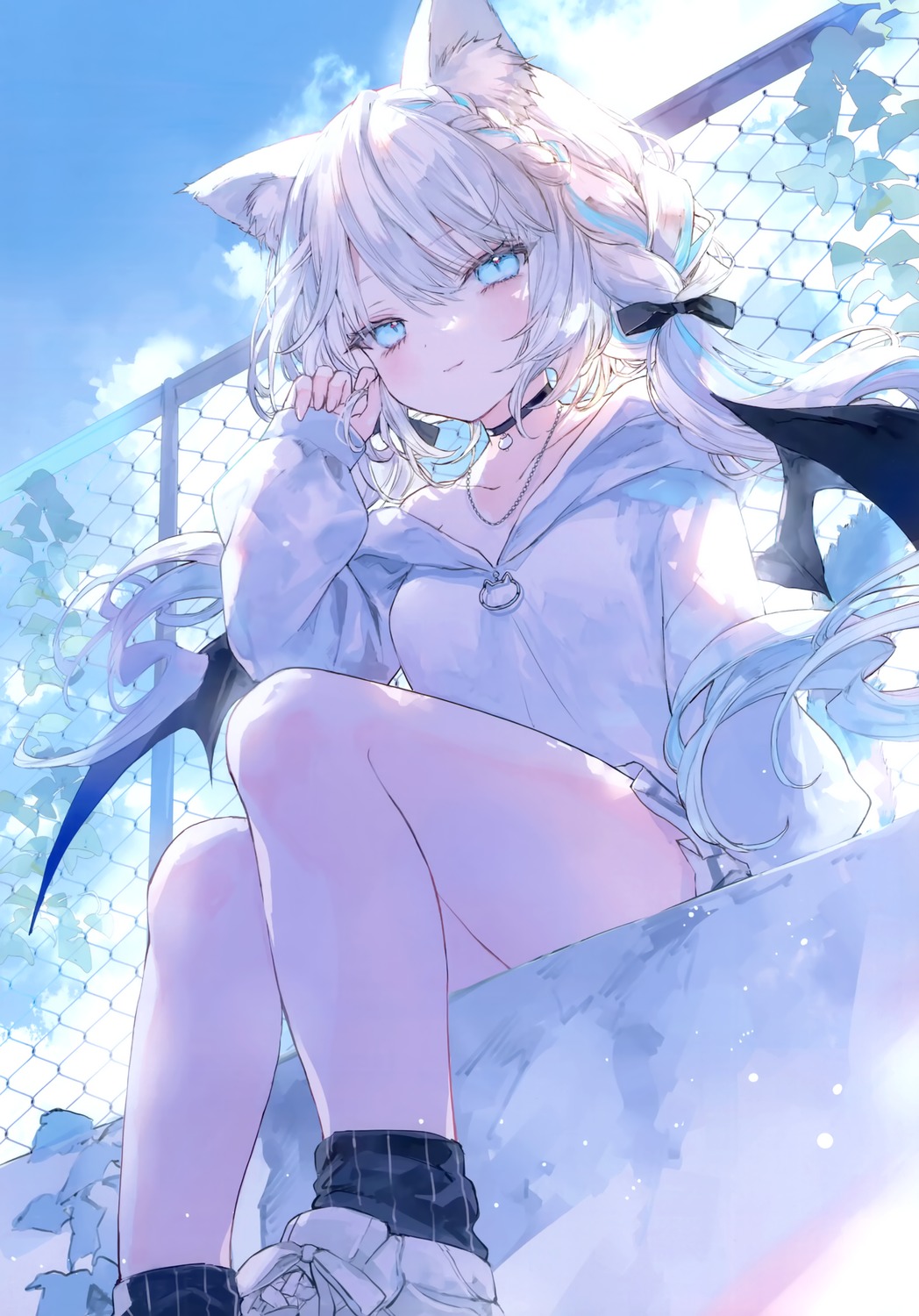 animal_ears, meroremo, nekomimi, onineko, wings