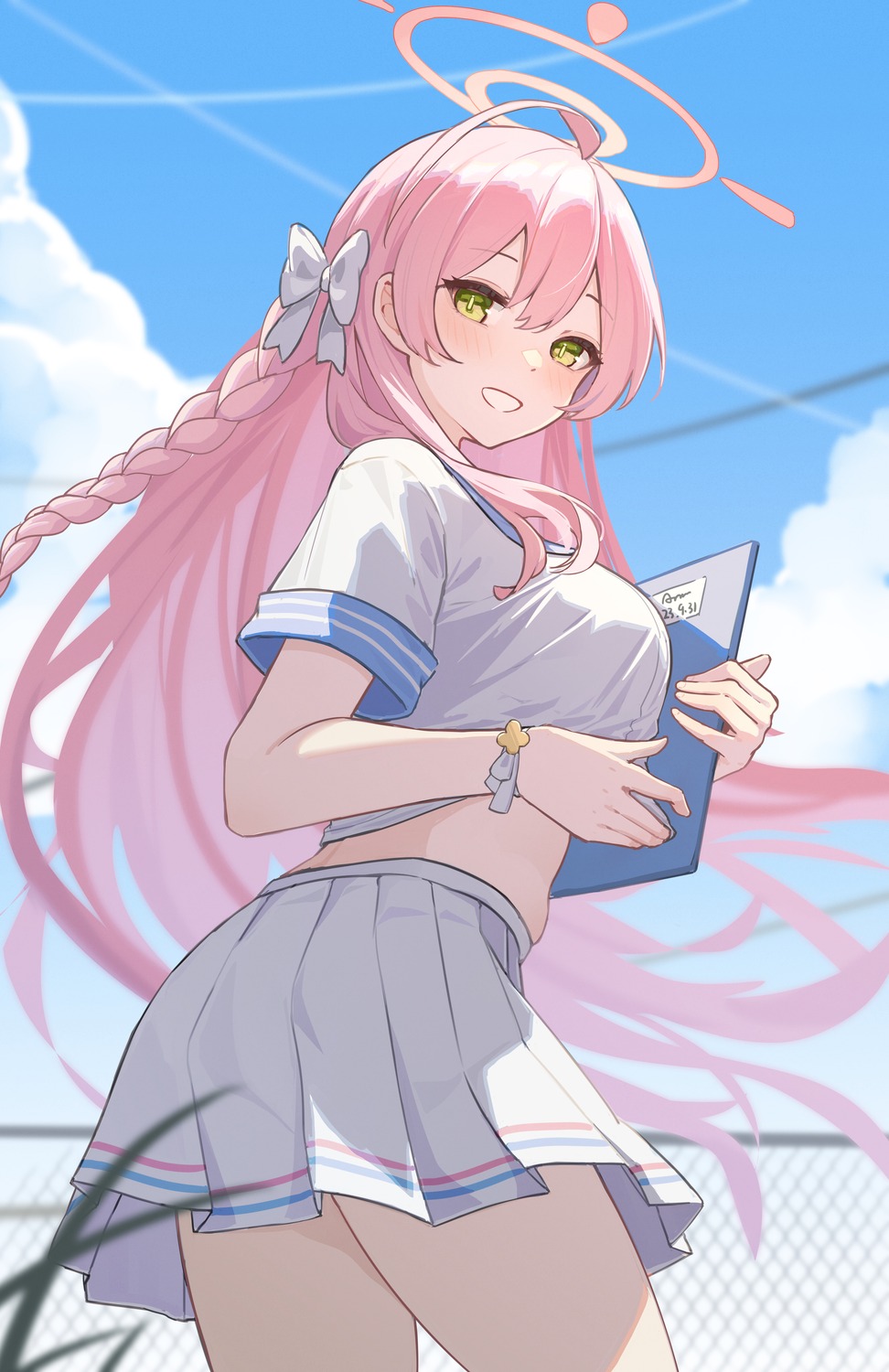 ass, blue_archive, chiyo_akira, halo, seifuku, urawa_hanako