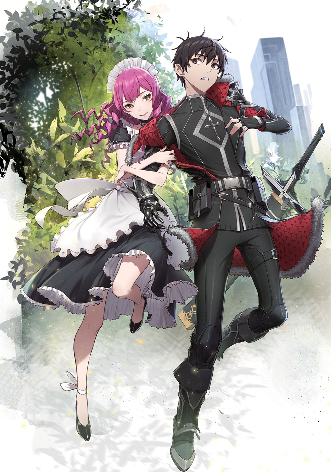 armor, boushoku_no_berserk, fame, fate_graphite, maid, memil_barbatos, skirt_lift, sword