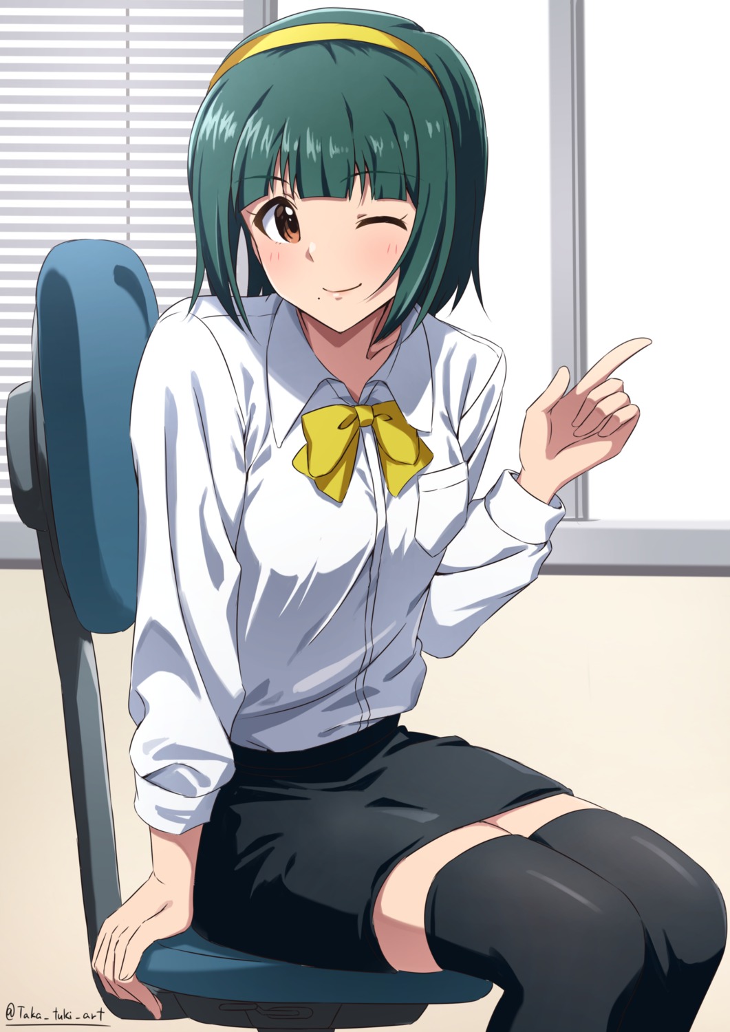 dress_shirt, otonashi_kotori, takatsuki_p, the_idolm@ster, thighhighs