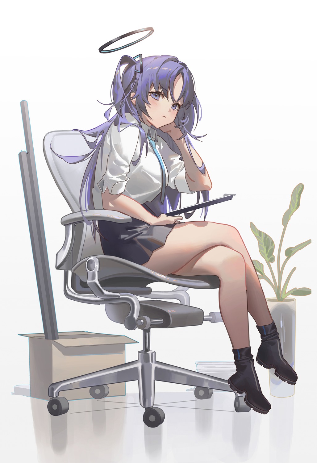 blue_archive, halo, hayase_yuuka, hy_(hem_oo), seifuku