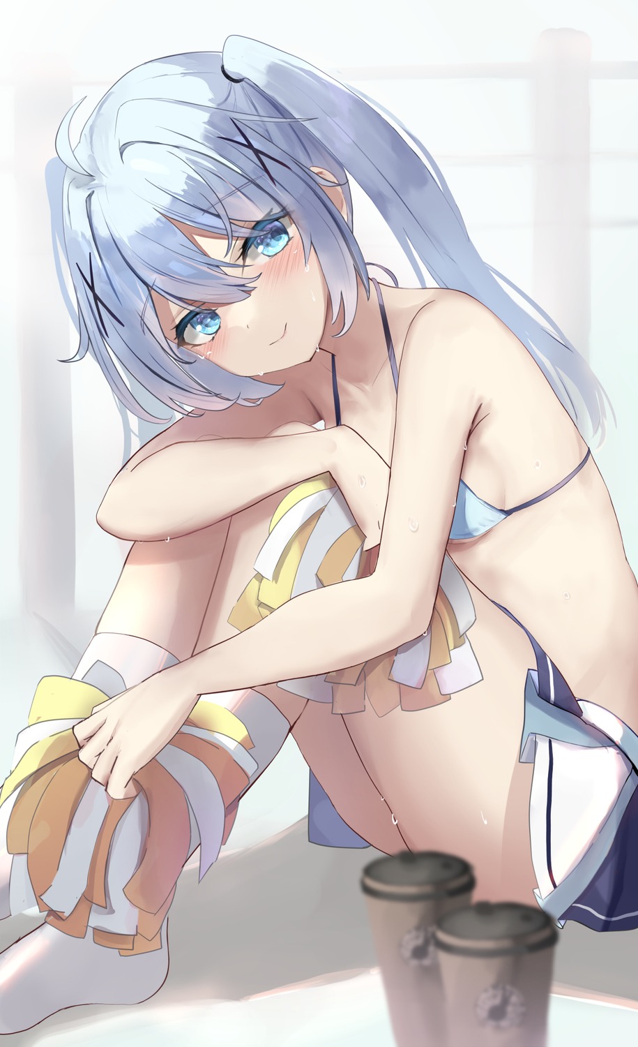 bikini_top, cheerleader, gochuumon_wa_usagi_desu_ka?, kafuu_chino, natuna_natu, skirt_lift, swimsuits