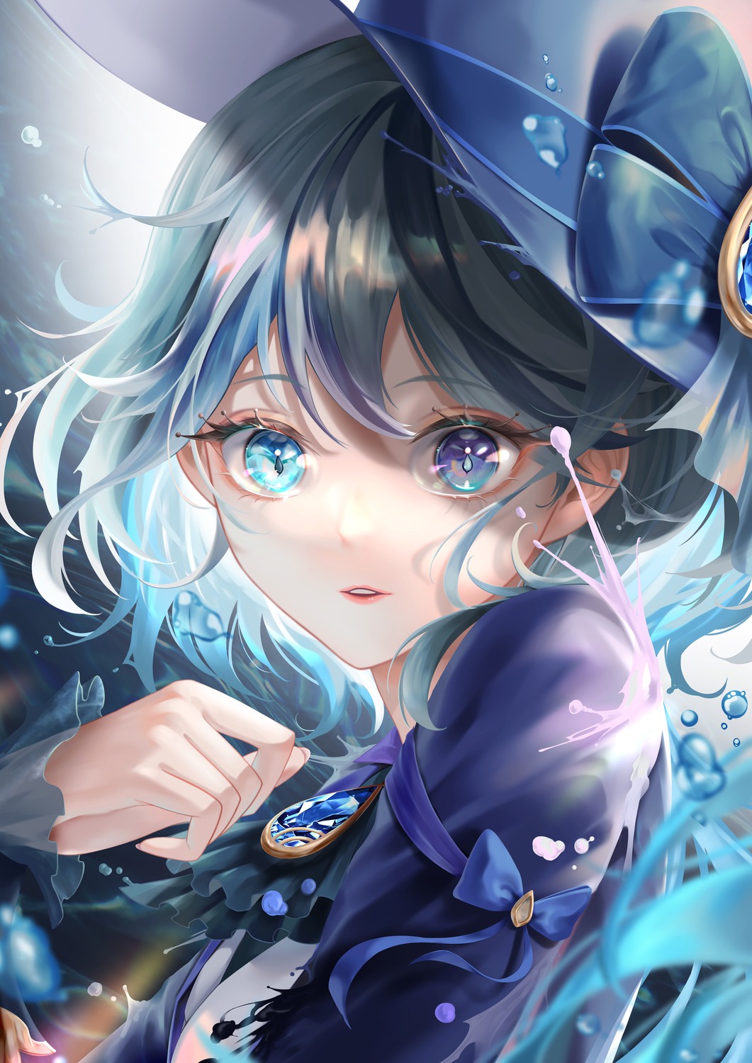 furina, genshin_impact, hanazuna, heterochromia