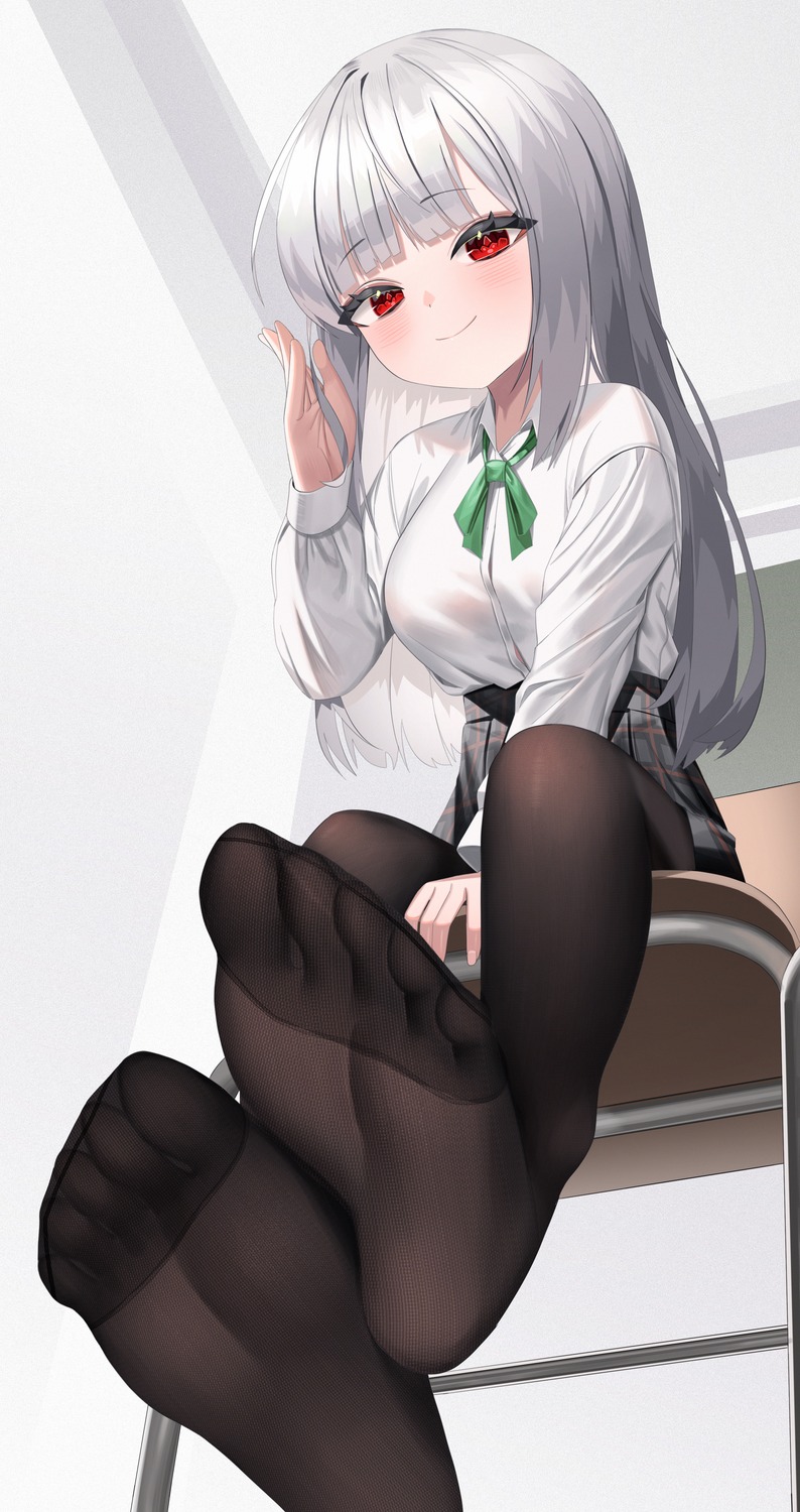 feet, gimseol, pantyhose, seifuku