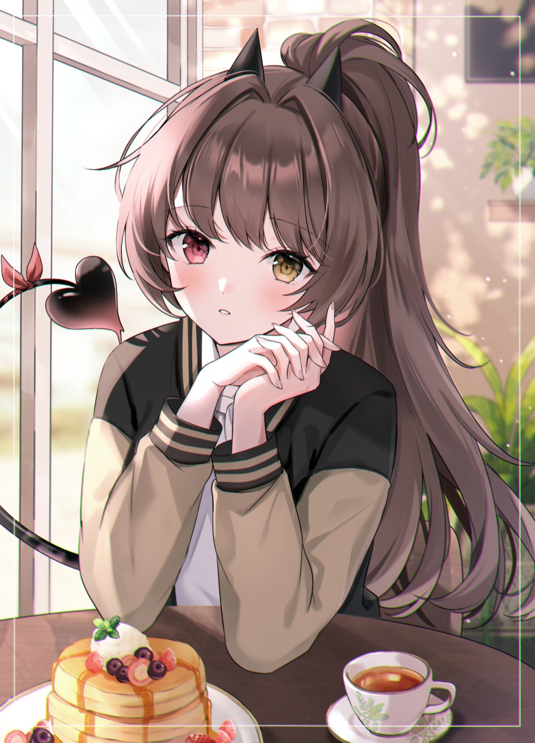 heterochromia, horns, su2525, tail