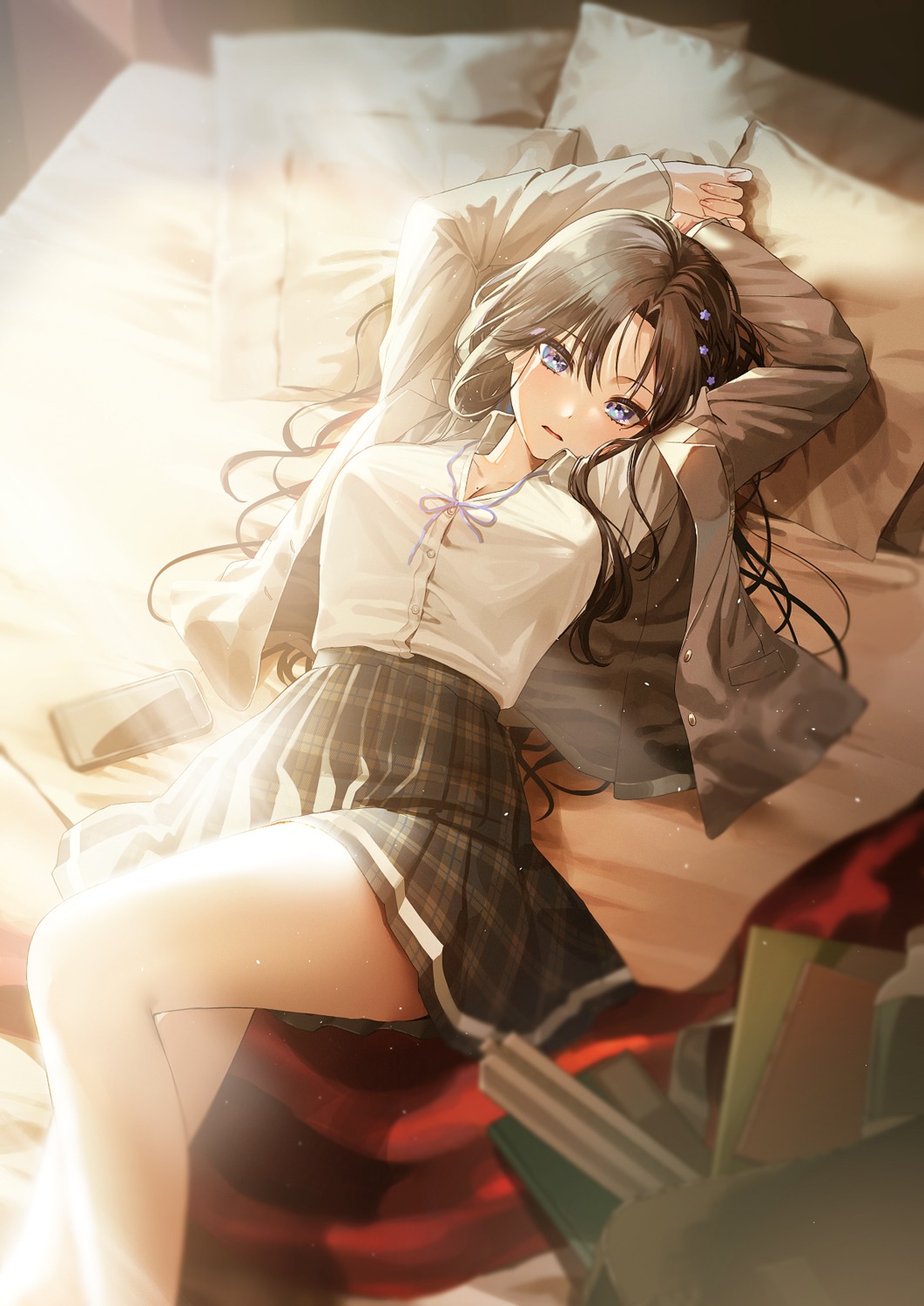 cleavage, seifuku, sinomi