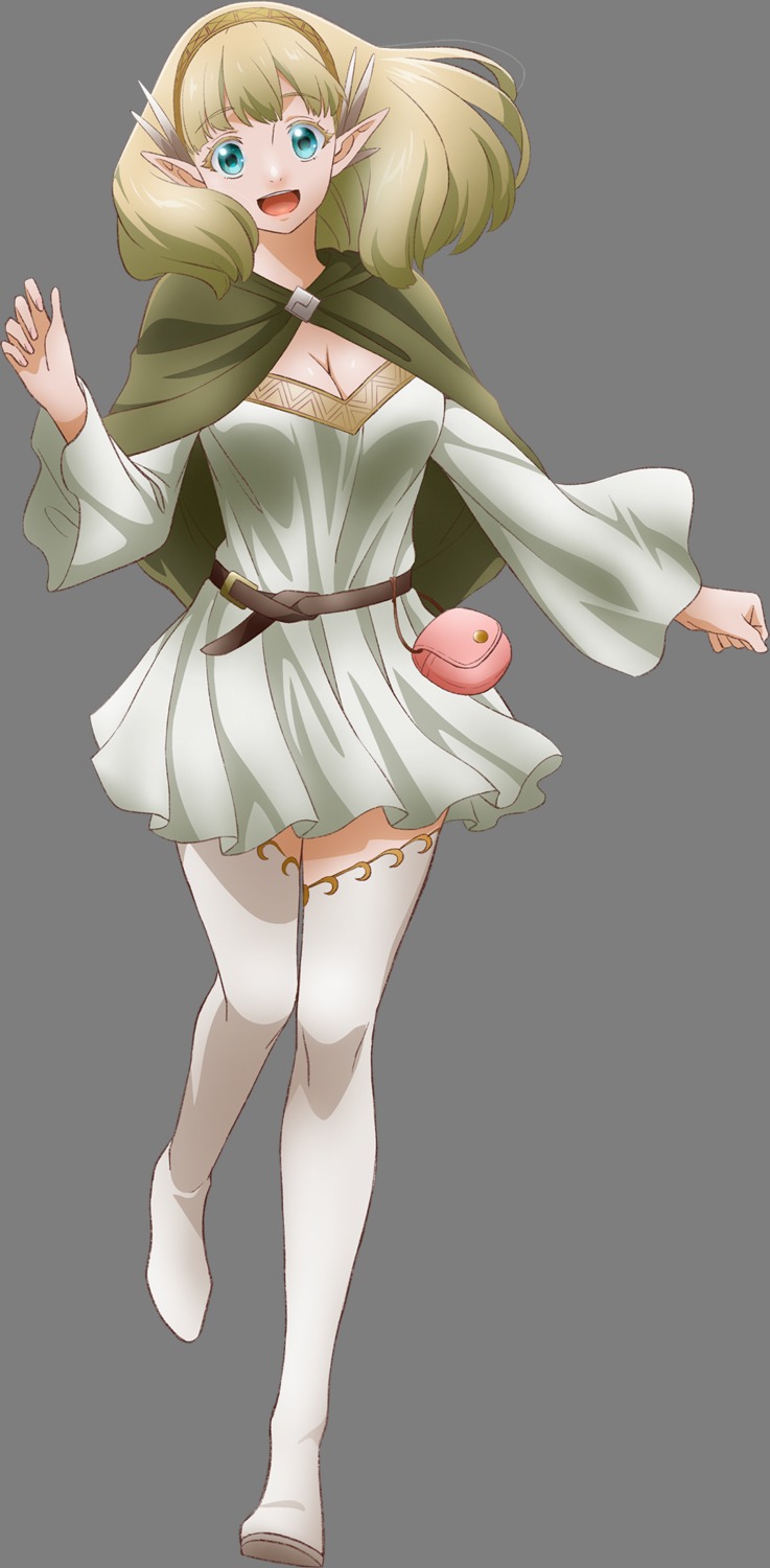 cleavage, dress, elf, kekkon_yubiwa_monogatari, nefritis_romca, pointy_ears, tagme, thighhighs, transparent_png