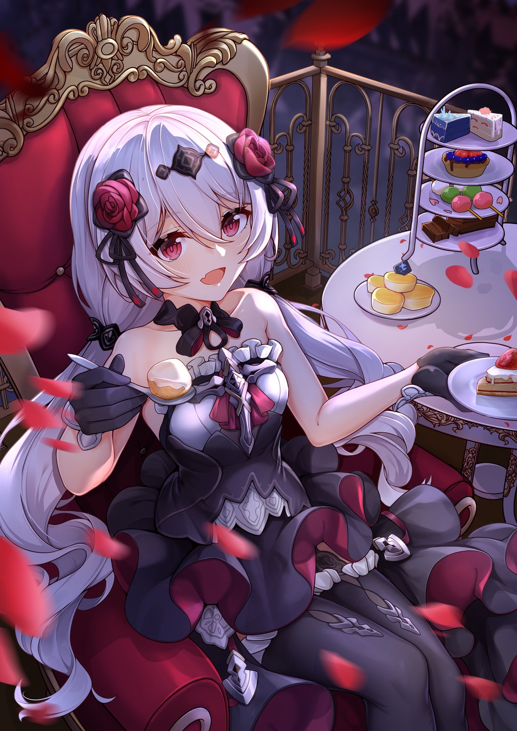 benghuai_xueyuan, dress, honkai_impact, pantyhose, theresa_apocalypse, yiduan_zhu