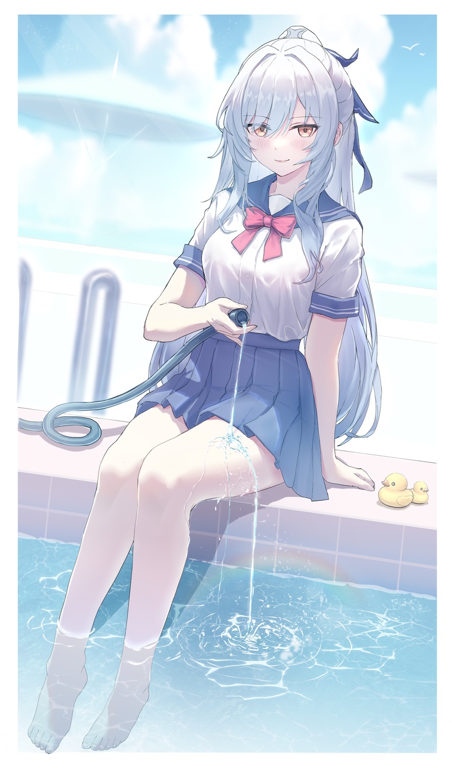honkai:_star_rail, jingliu, seifuku, wangzili_shitoumen, wet