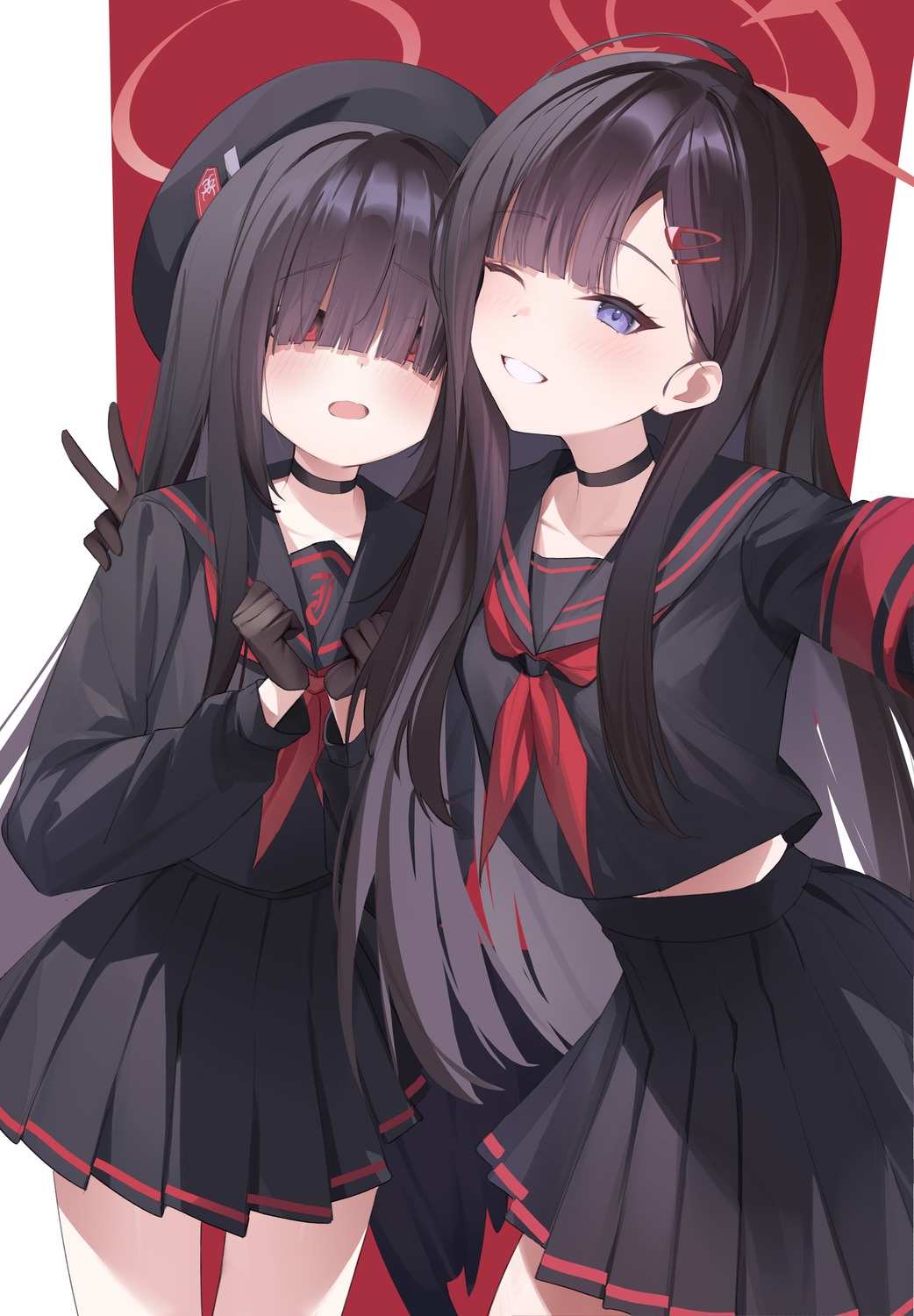 angel, blue_archive, iranon_(new_iranon), justice_realization_committee_member, nakamasa_ichika, seifuku, selfie, wings