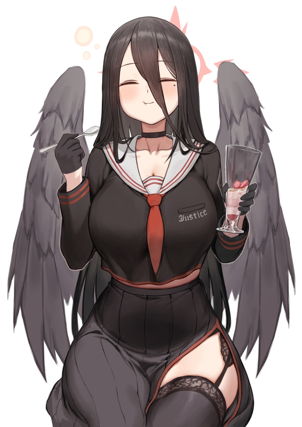 angel, blue_archive, hanekawa_hasumi, marse_(rokudaime), seifuku, stockings, thighhighs, wings