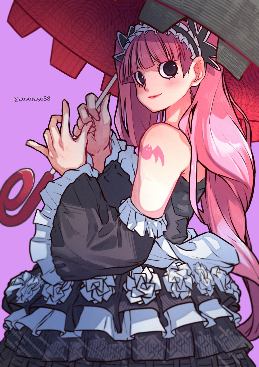 aosora5088, dress, gothic_lolita, lolita_fashion, one_piece, perona, tattoo, umbrella