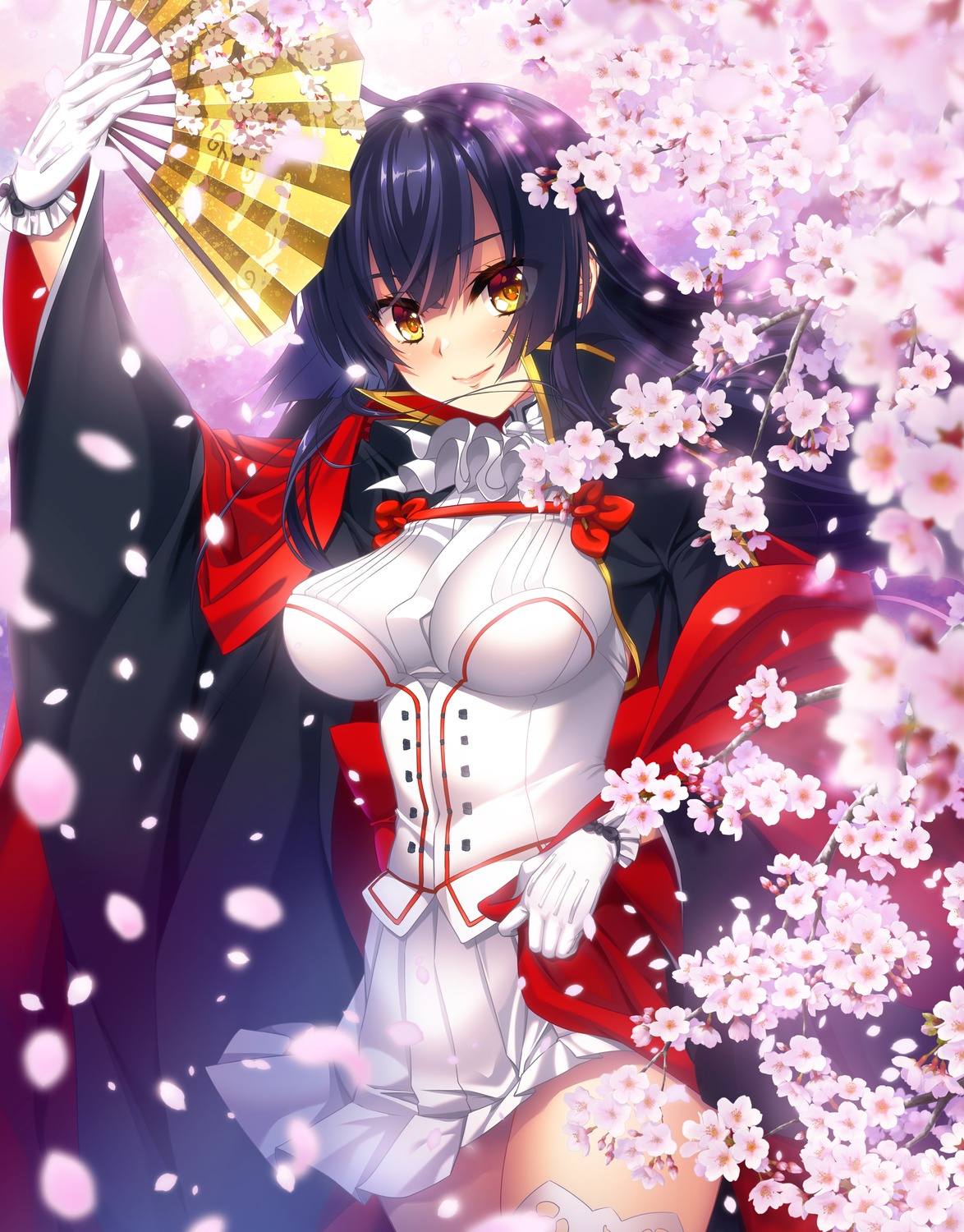 baseson, katagiri_hinata, oda_saburo_kuon_nobunaga, sengoku_koihime, skirt_lift, thighhighs