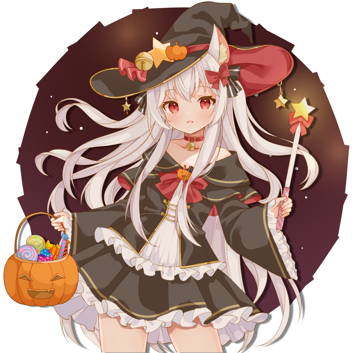 animal_ears, halloween, saekiya_sabou, vroid, witch