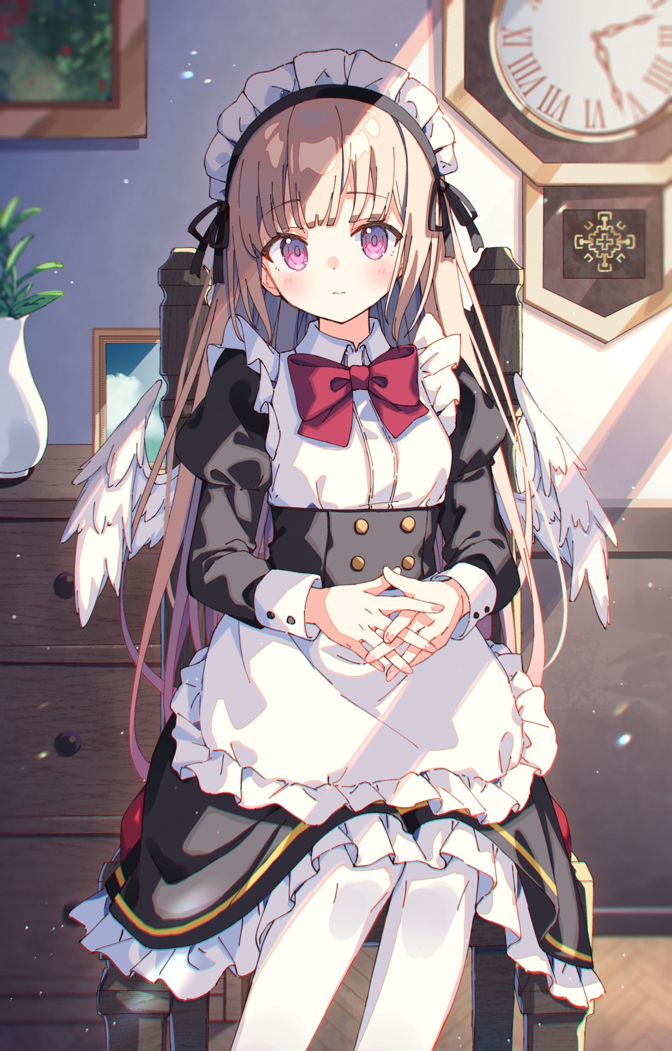 maid, pantyhose, wings, zoirun
