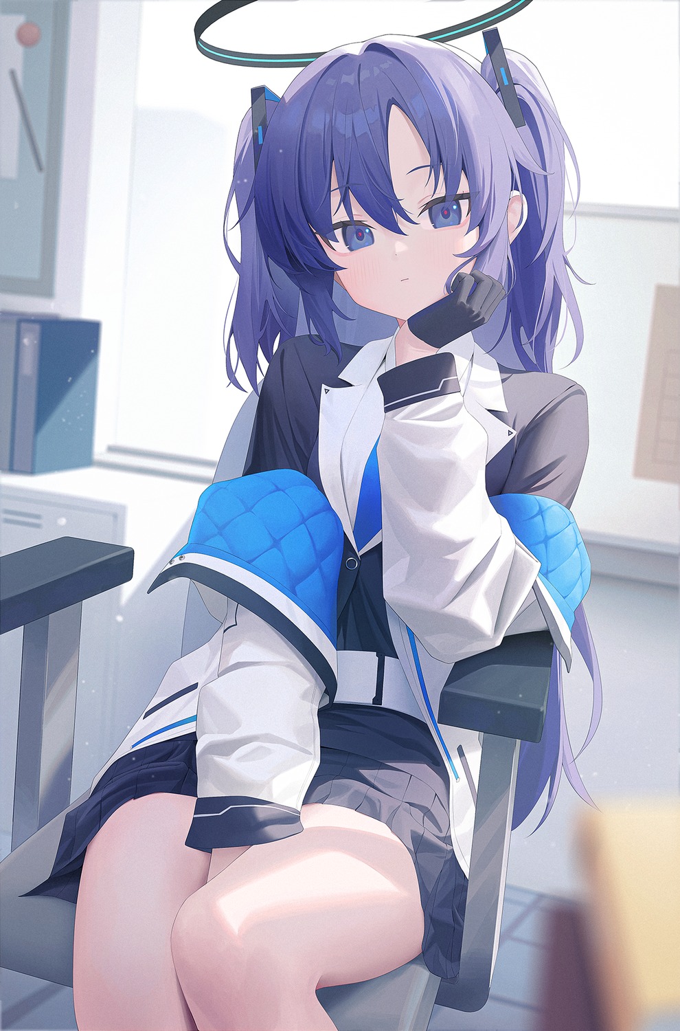 artist_revision, aya_(lezon), blue_archive, halo, hayase_yuuka, seifuku