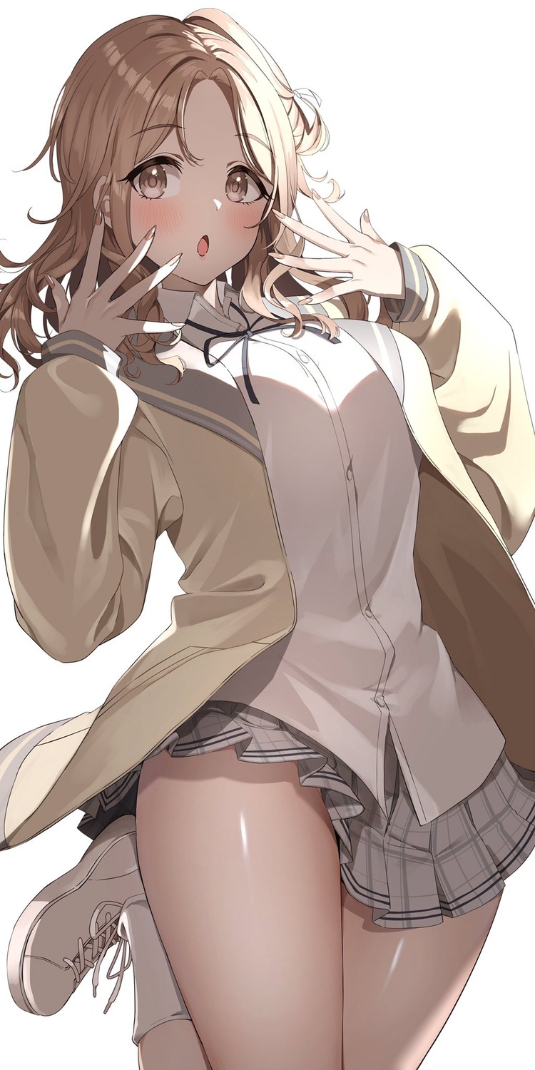 gawawawa, ichikawa_hinana, seifuku, skirt_lift, the_idolm@ster, the_idolm@ster_shiny_colors