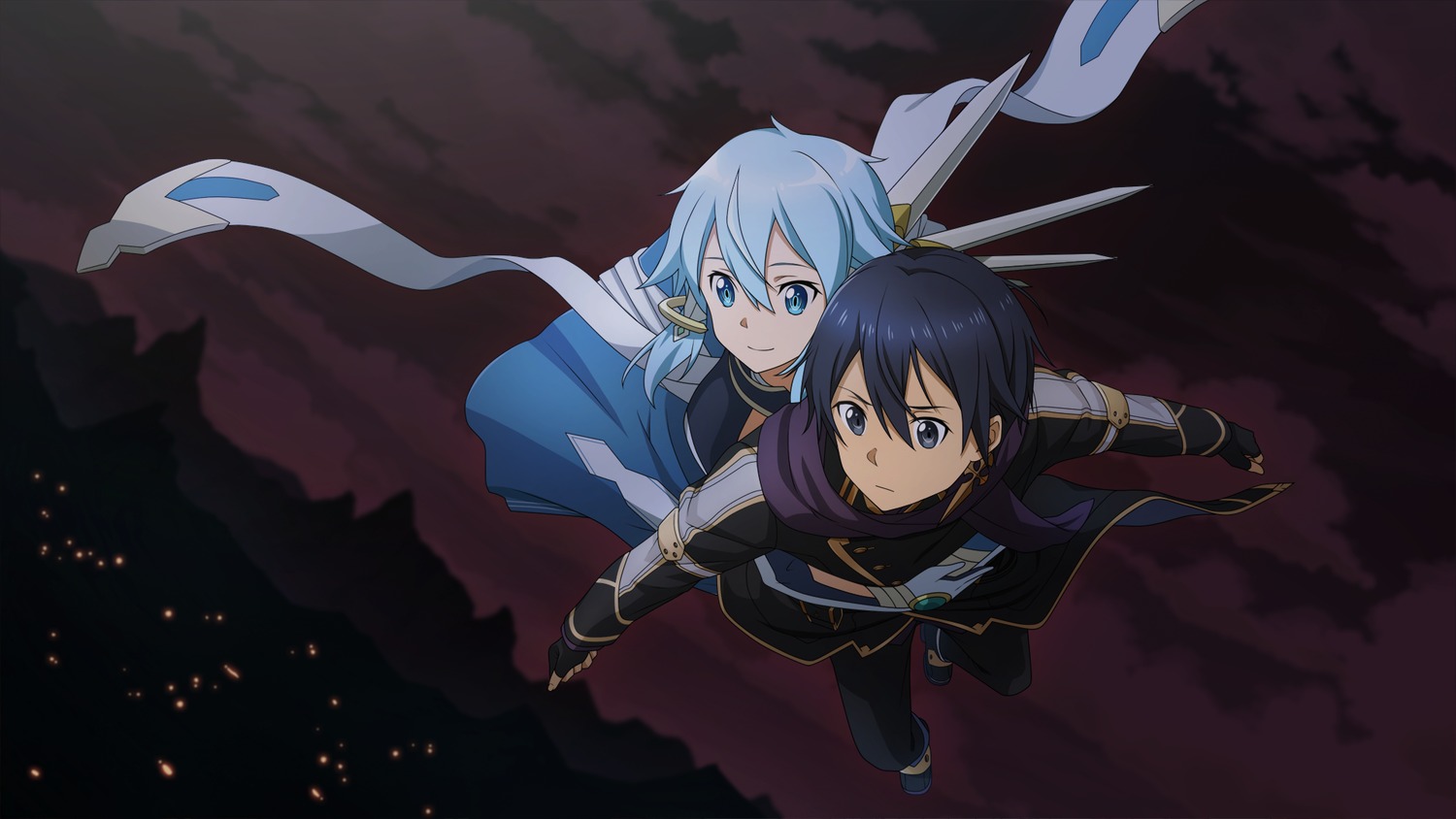 game_cg, kirito, sinon, sword_art_online, sword_art_online_last_recollection, tagme, weapon