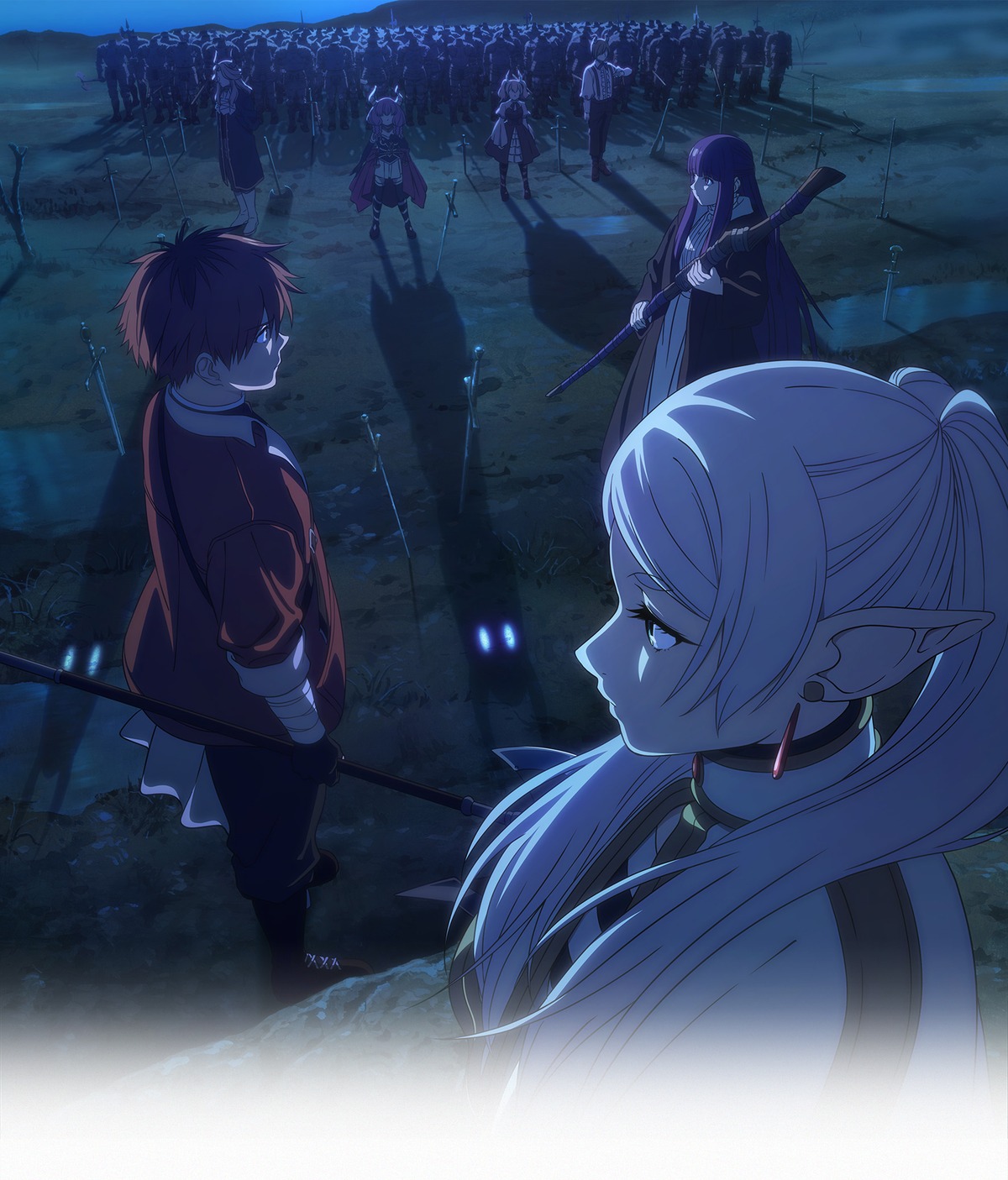 aura_(sousou_no_frieren), bandages, dress, elf, fern, frieren, horns, linie