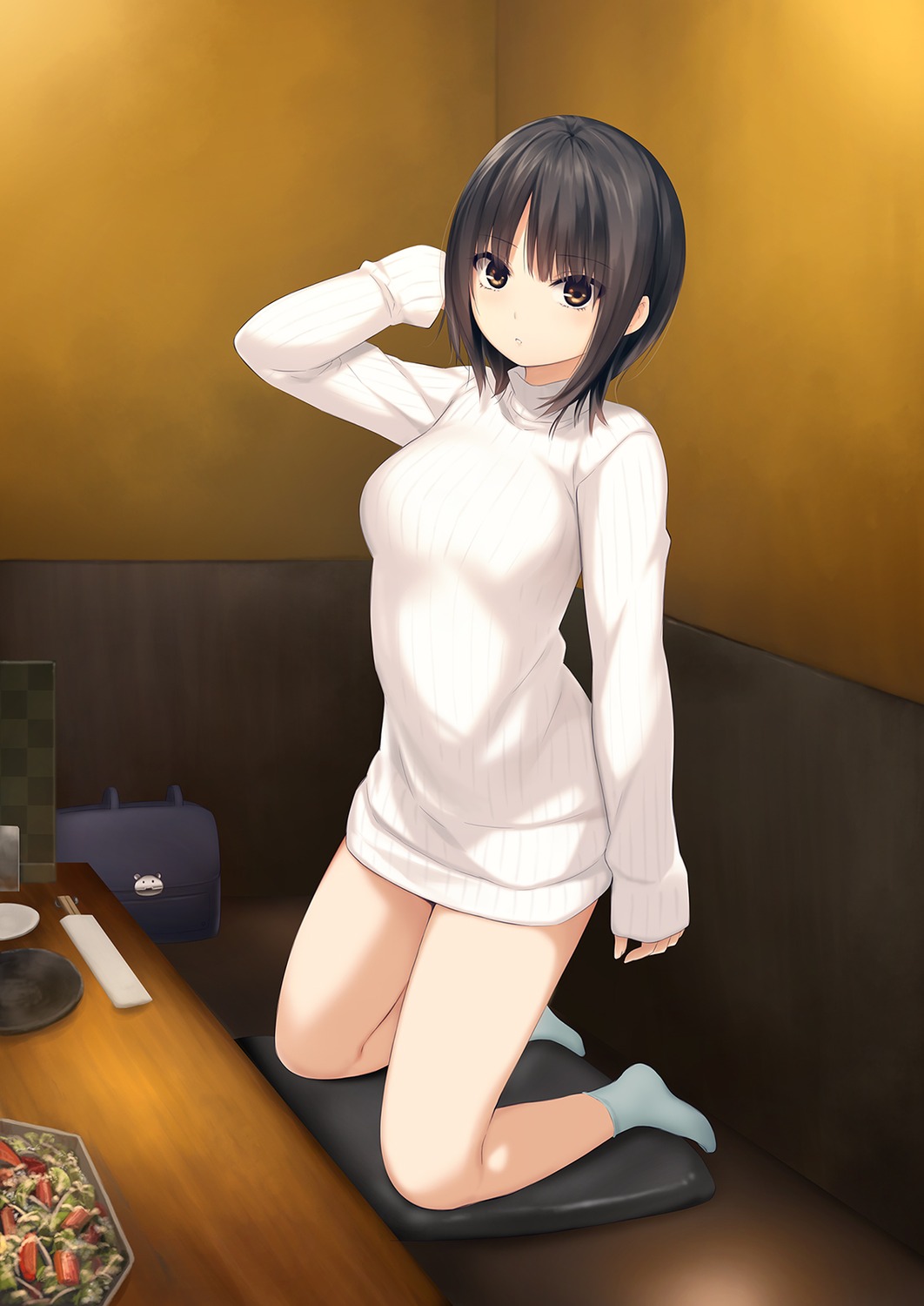 aoyama_sumika, coffee-kizoku, dress, sweater