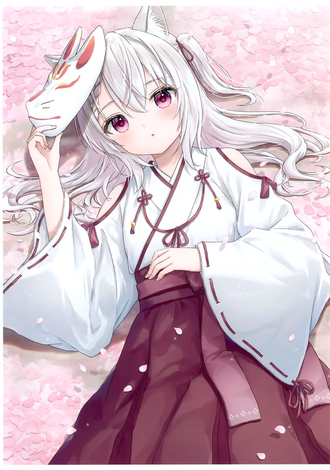 animal_ears, anz32, kitsune, miko