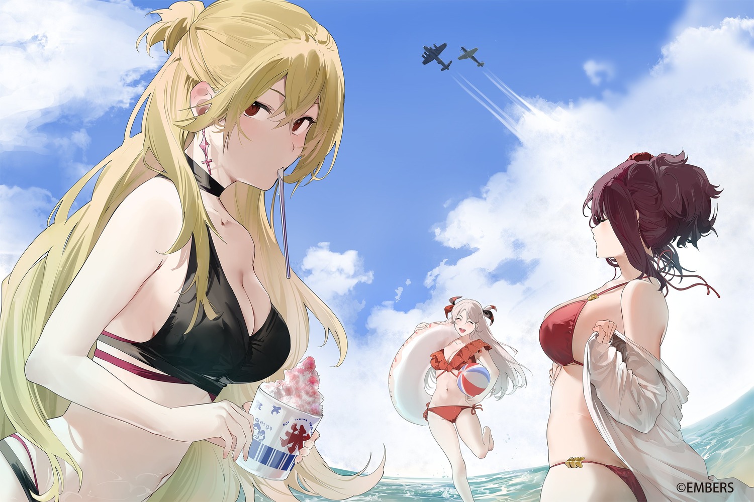 ash_arms, bikini, open_shirt, see_through, swimsuits, tagme, undressing, xretakex