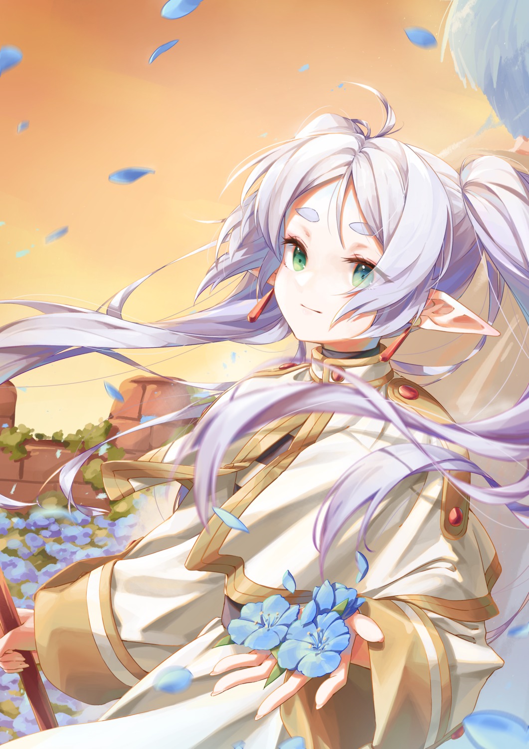 aeon_ion, dress, elf, frieren, himmel, pointy_ears, sousou_no_frieren, weapon