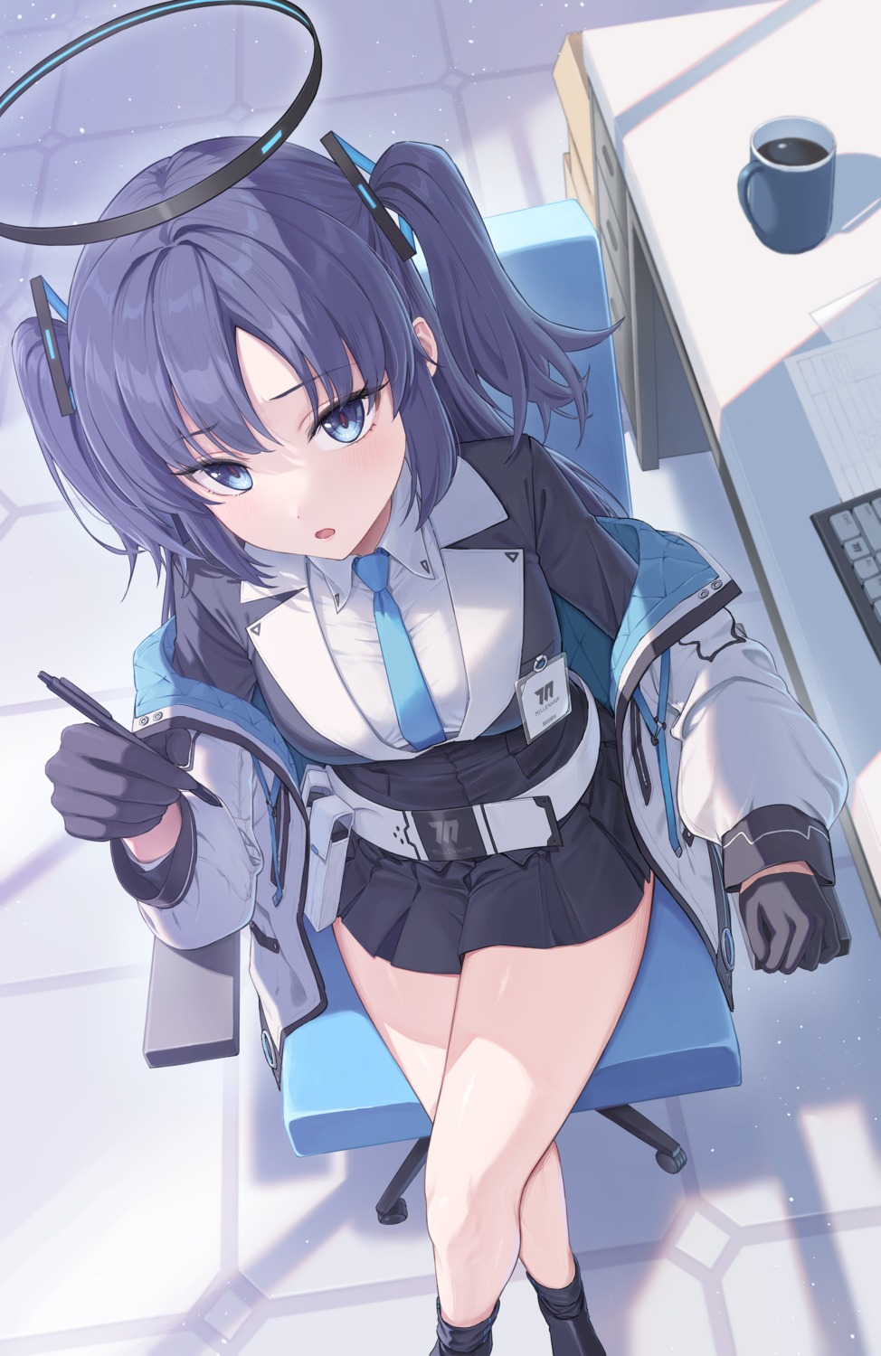 blue_archive, halo, hayase_yuuka, seifuku, zelo6